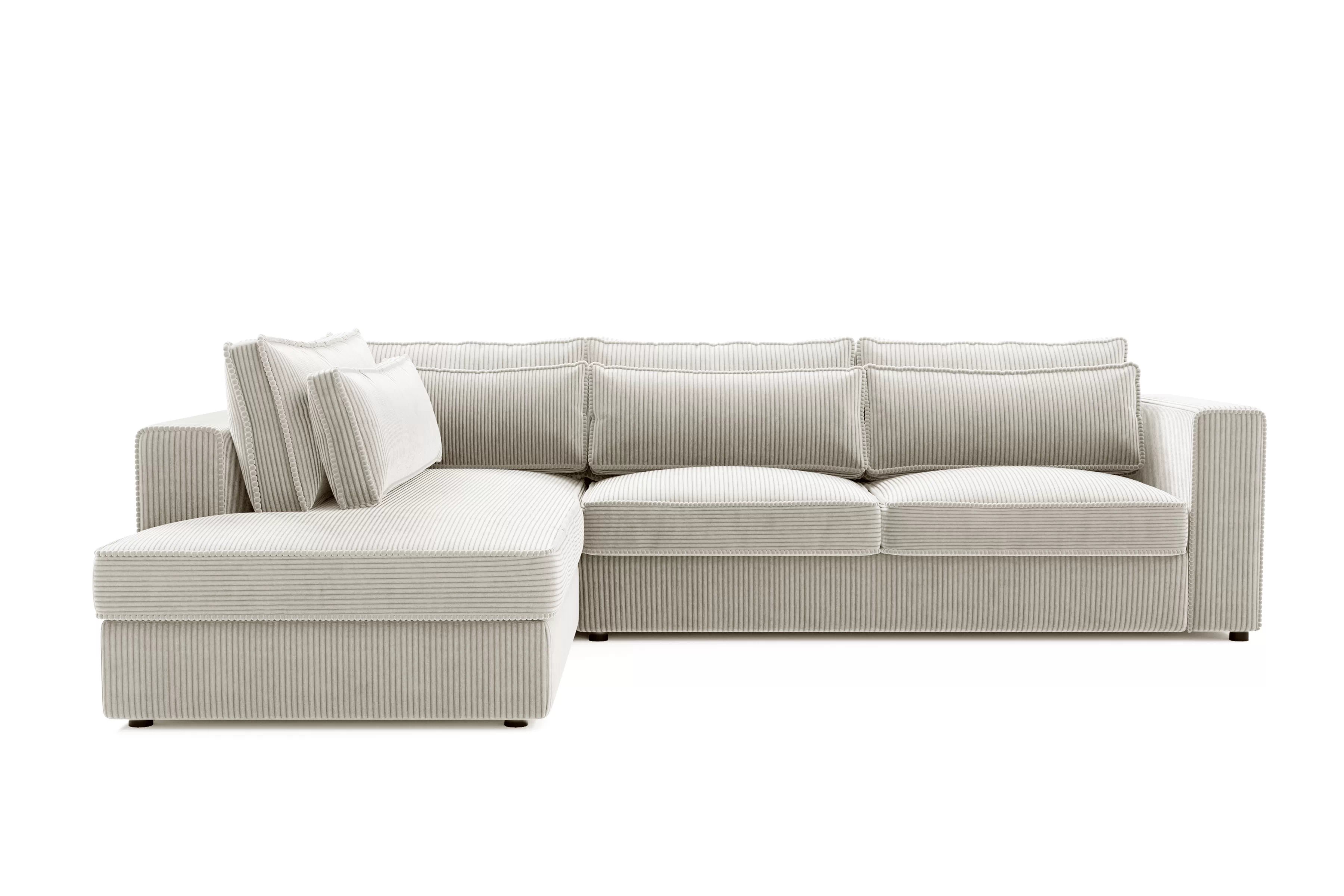 Rohová sedací souprava Larina levá - béžová Lincoln 03 Rohová sedací souprava pro obývacího pokoje Larina levá - béžová manšestr Lincoln 03