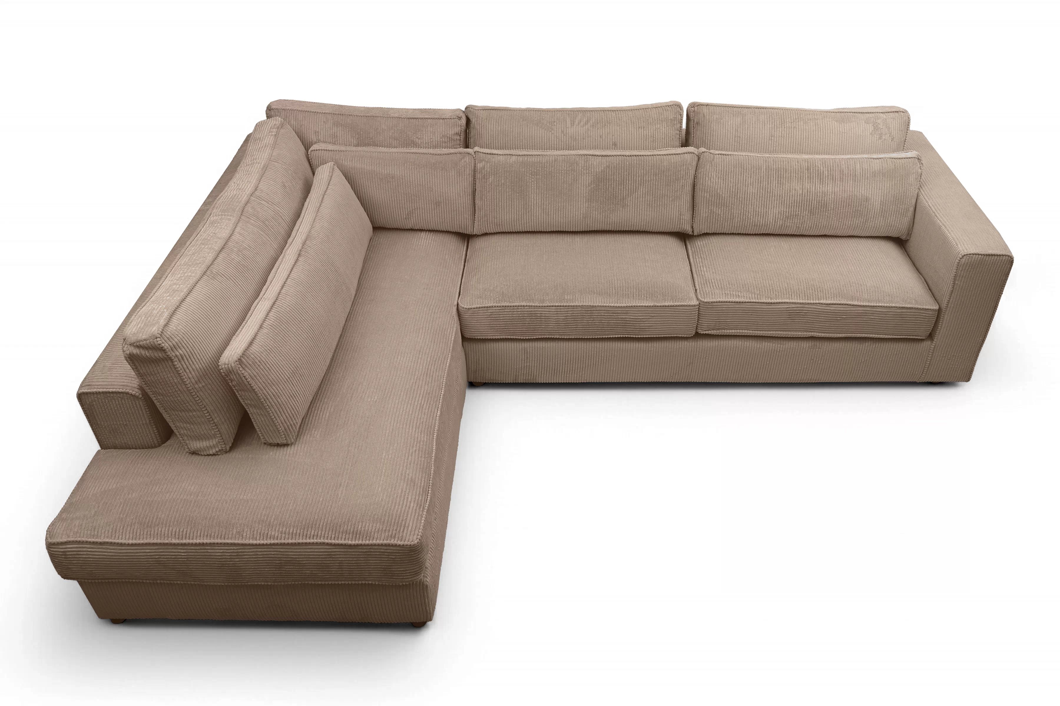 Rohová sedací souprava Larina levá - světle hnědá Lincoln 17 Rohová sedací souprava pro obývacího pokoje Larina levá - jasnobrazowy manšestr Lincoln 17