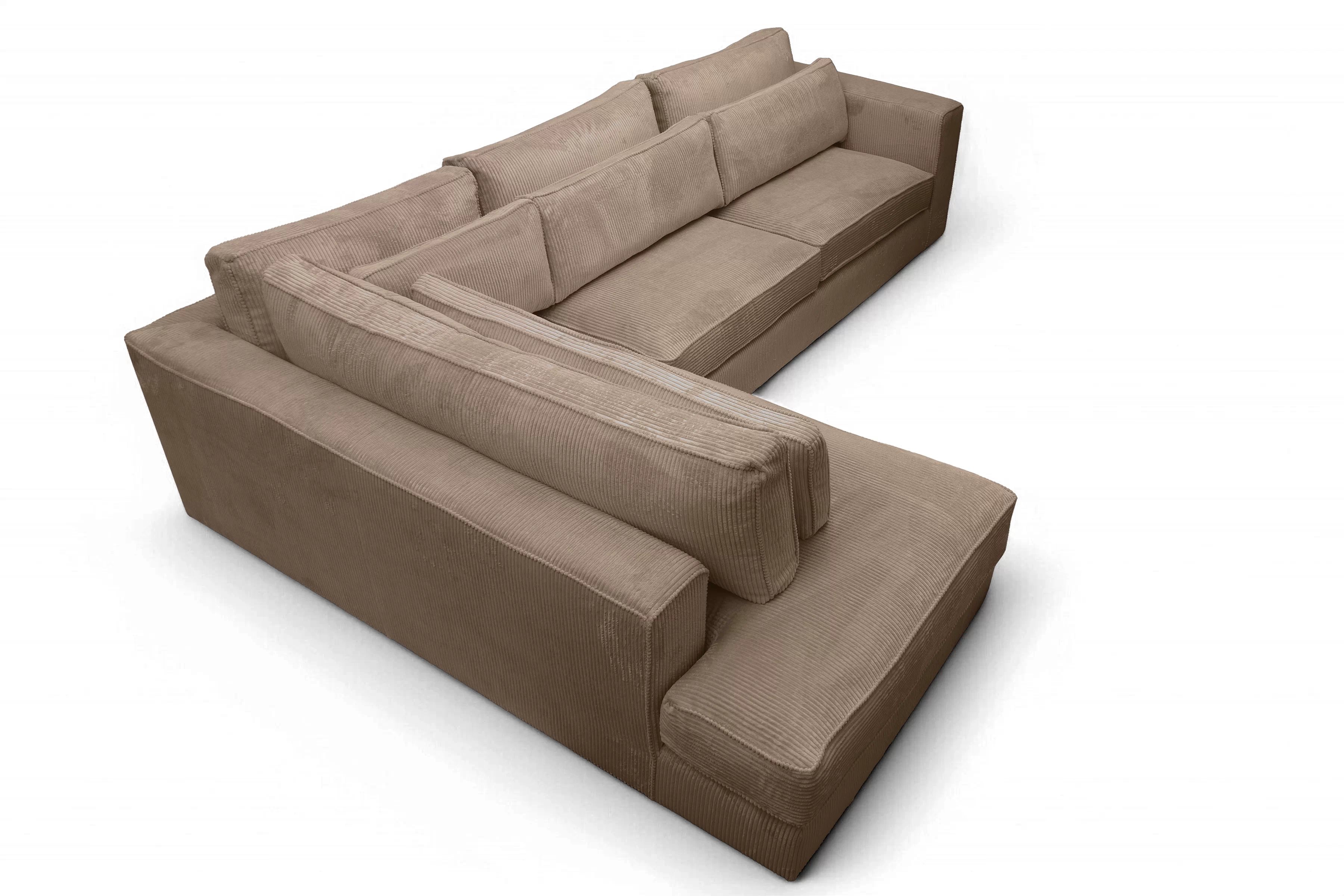 Rohová sedací souprava Larina levá - světle hnědá Lincoln 17 Rohová sedací souprava pro obývacího pokoje Larina levá - jasnobrazowy manšestr Lincoln 17