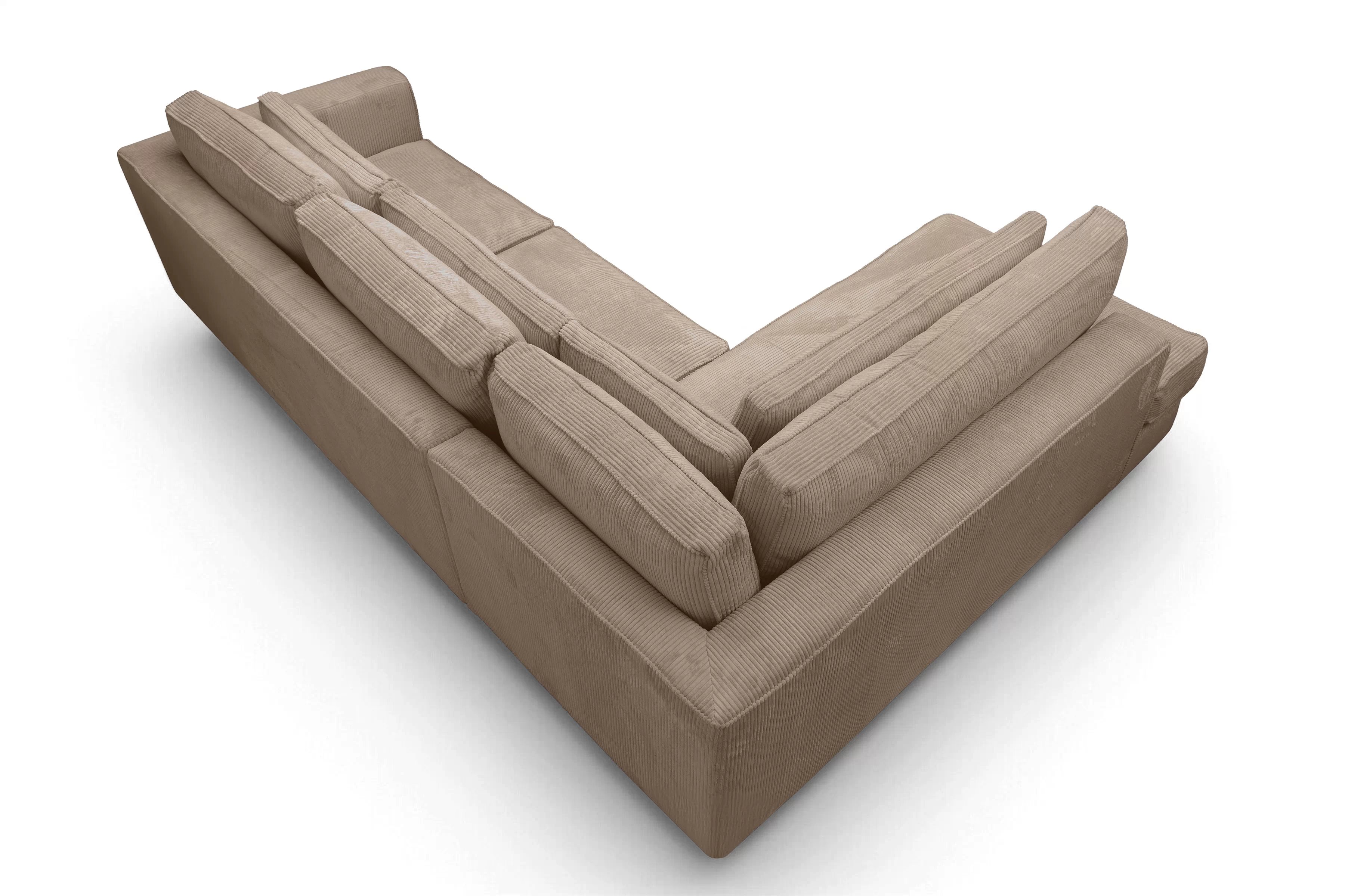 Rohová sedací souprava Larina levá - světle hnědá Lincoln 17 Rohová sedací souprava pro obývacího pokoje Larina levá - jasnobrazowy manšestr Lincoln 17