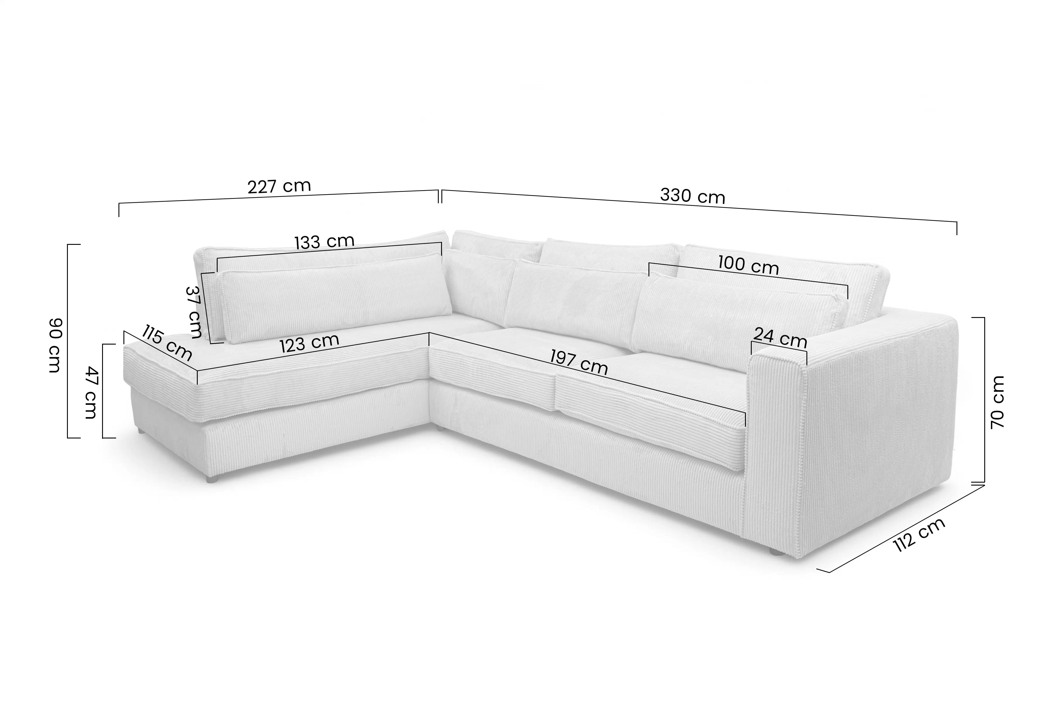 Rohová sedacia súprava Larina pravá - béžový menčester Lincoln 03 Rohová sedacia súprava do obývacej izby Larina pravá strana - béžový MENČESTER Lincoln 03