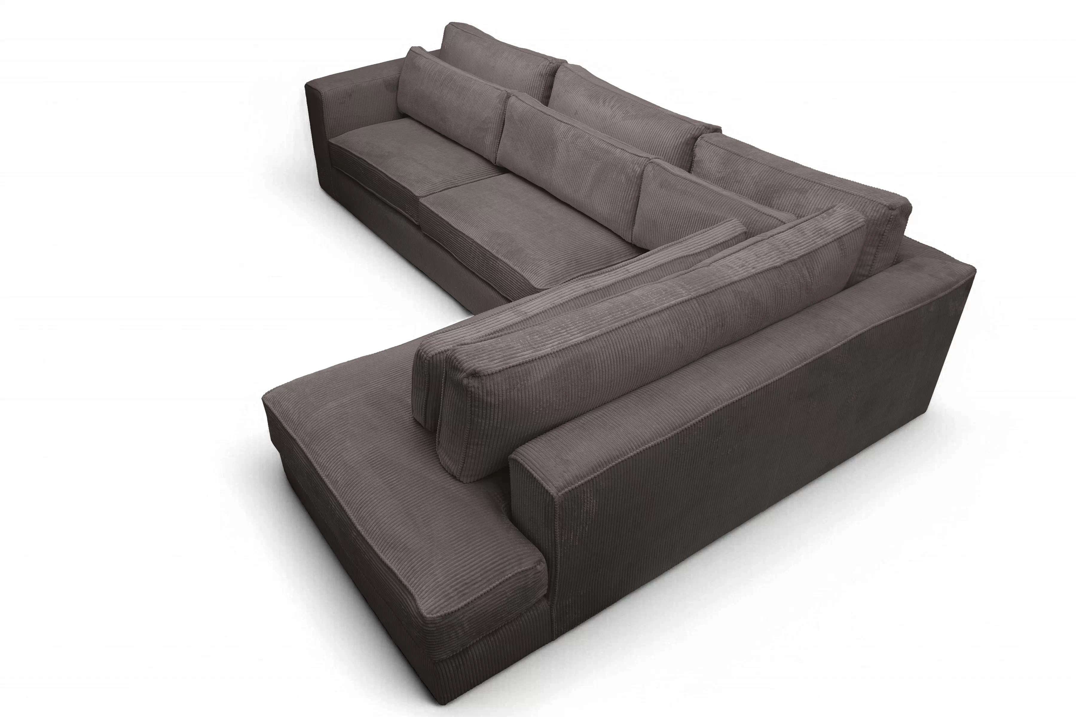 Rohová sedací souprava Larina pravá - hnědá Lincoln 24 Rohová sedací souprava pro obývacího pokoje Larina pravá - hnědá manšestr Lincoln 24