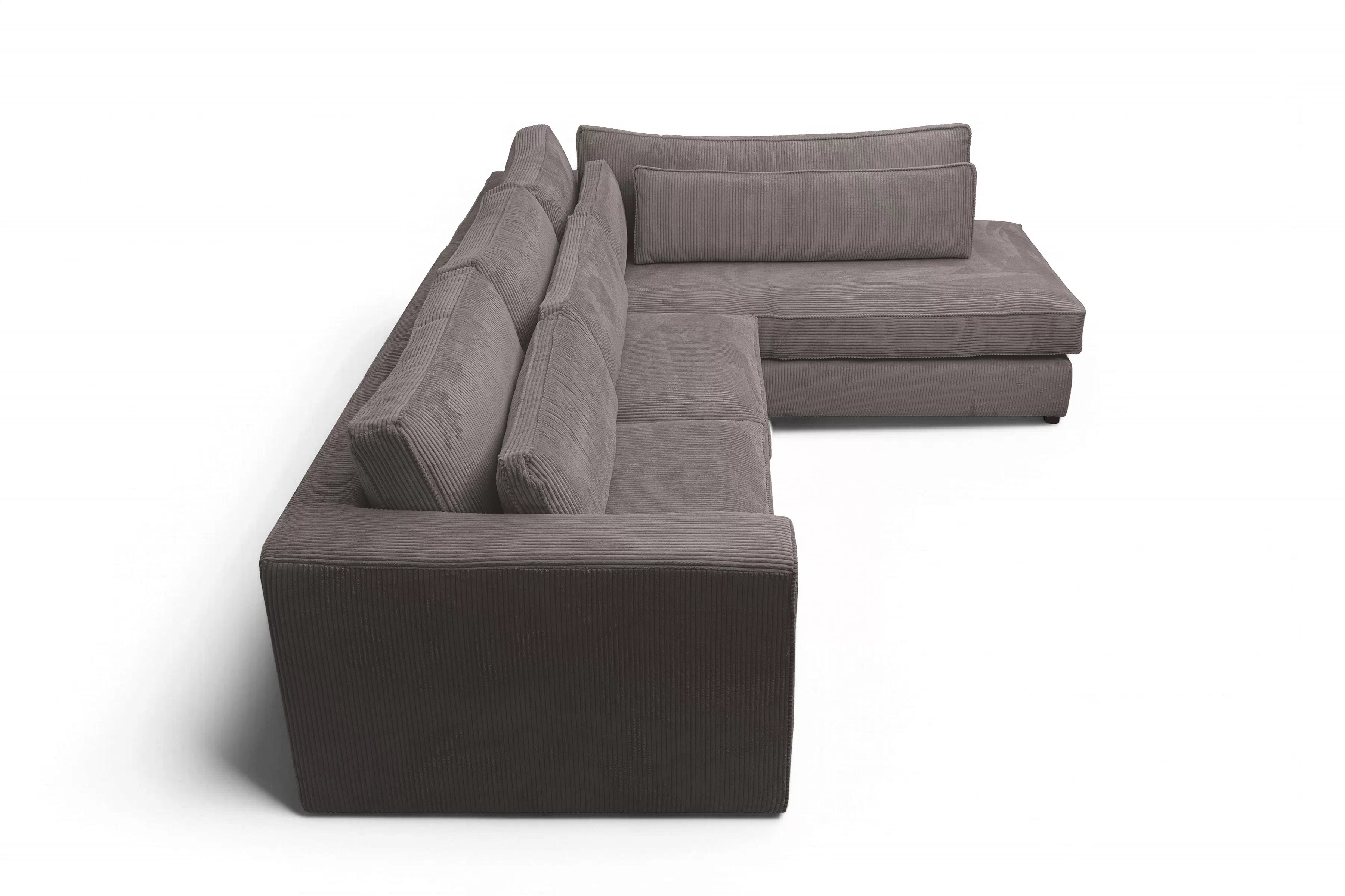 Rohová sedací souprava Larina pravá - hnědá Lincoln 24 Rohová sedací souprava pro obývacího pokoje Larina pravá - hnědá manšestr Lincoln 24