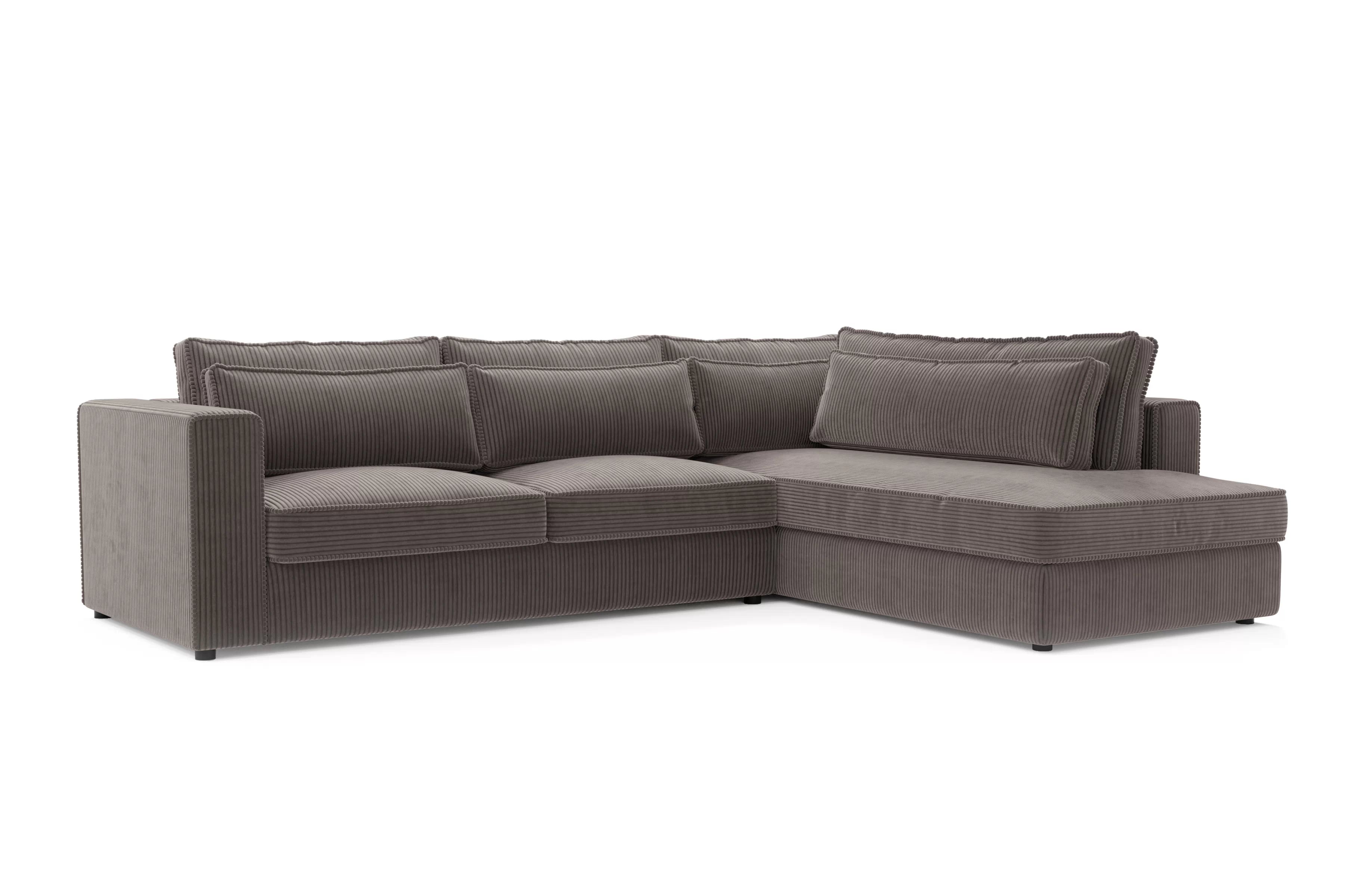 Rohová sedací souprava Larina pravá - hnědá Lincoln 24 Rohová sedací souprava pro obývacího pokoje Larina pravá - hnědá manšestr Lincoln 24