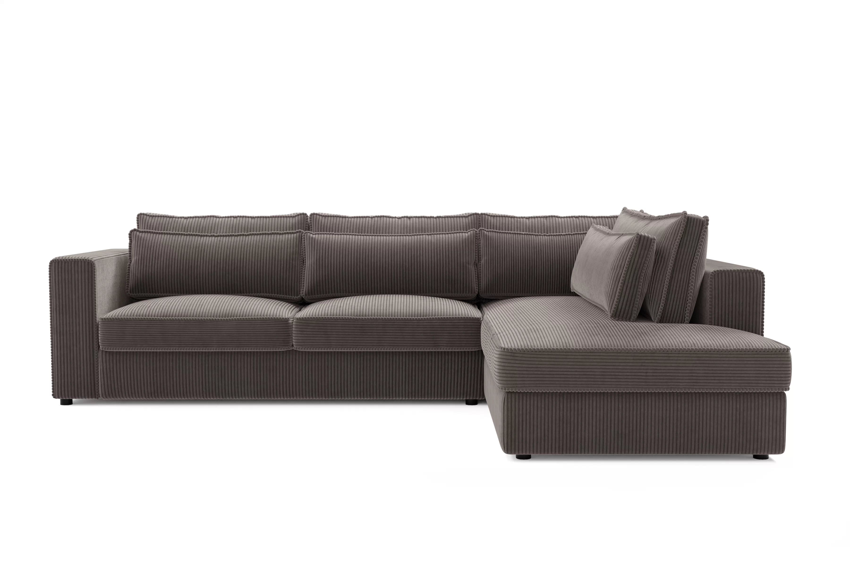 Rohová sedací souprava Larina pravá - hnědá Lincoln 24 Rohová sedací souprava pro obývacího pokoje Larina pravá - hnědá manšestr Lincoln 24