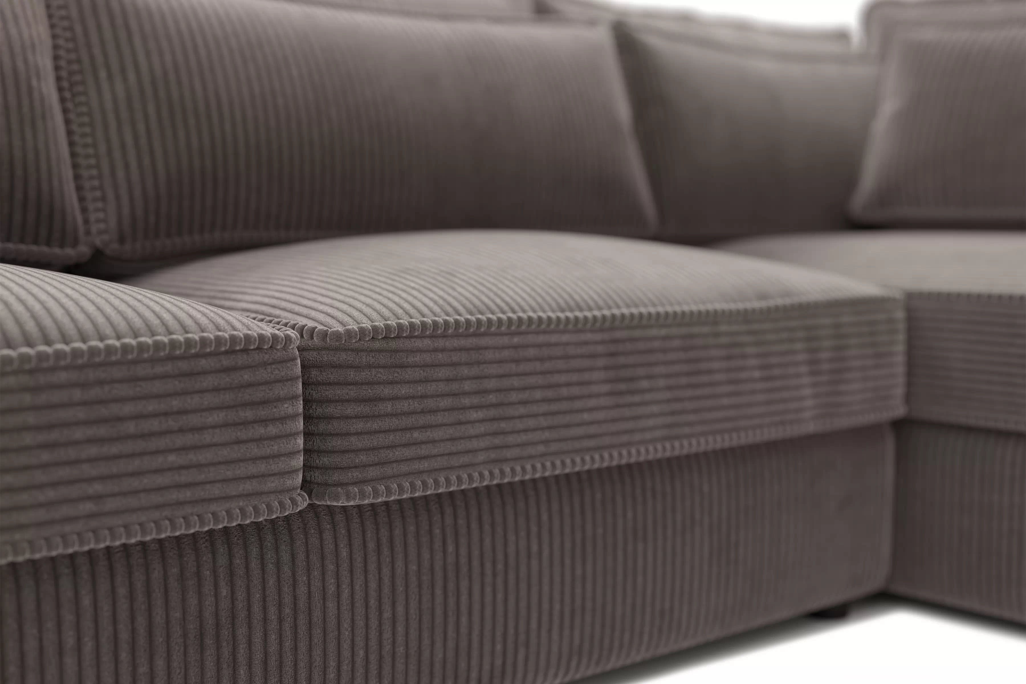 Rohová sedací souprava Larina pravá - hnědá Lincoln 24 Rohová sedací souprava pro obývacího pokoje Larina pravá - hnědá manšestr Lincoln 24