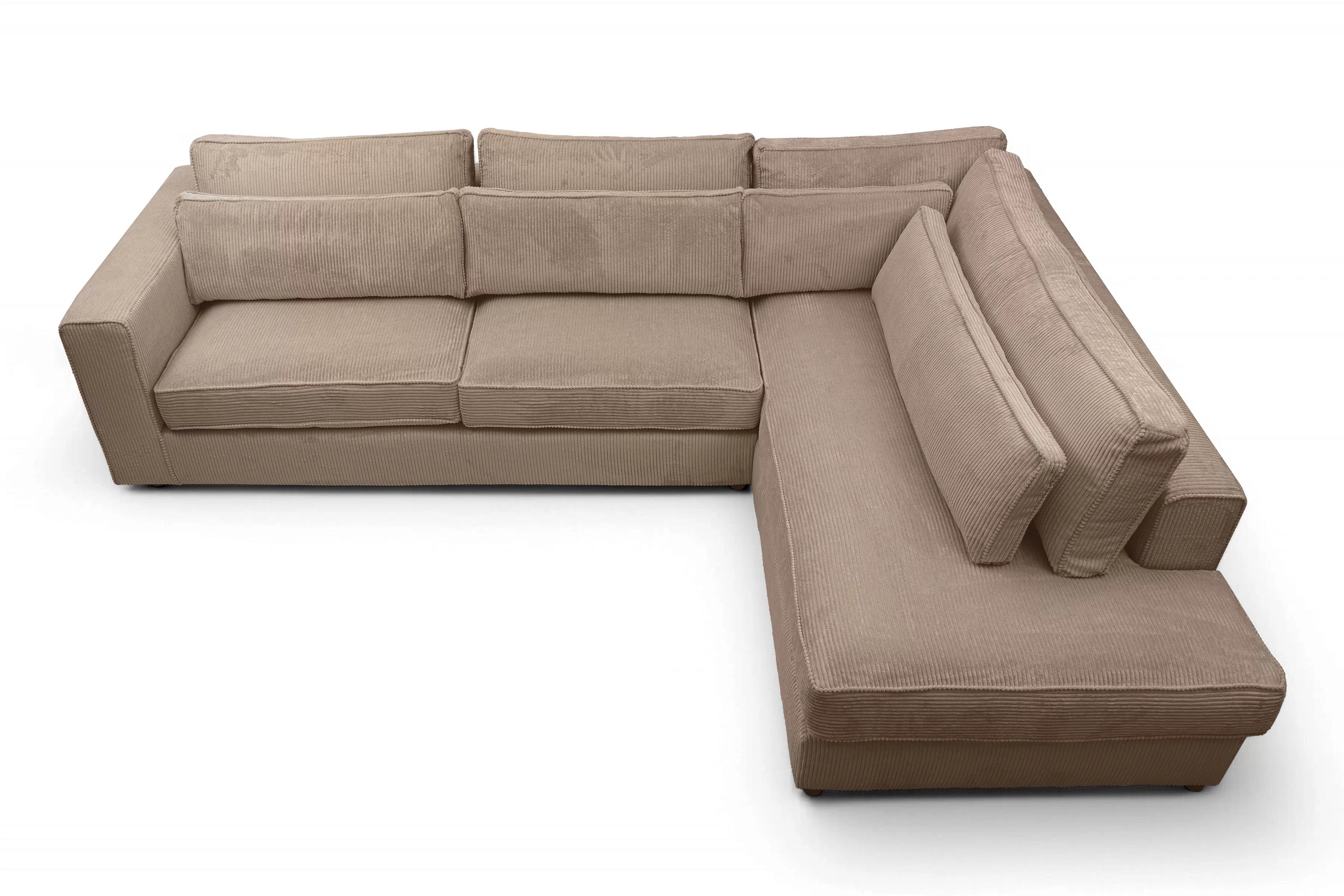 Rohová sedacia súprava Larina pravá - svetlohnedý menčester Lincoln 17 Rohová sedacia súprava do obývacej izby Larina pravá strana - jasnobrazowy MENČESTER Lincoln 17