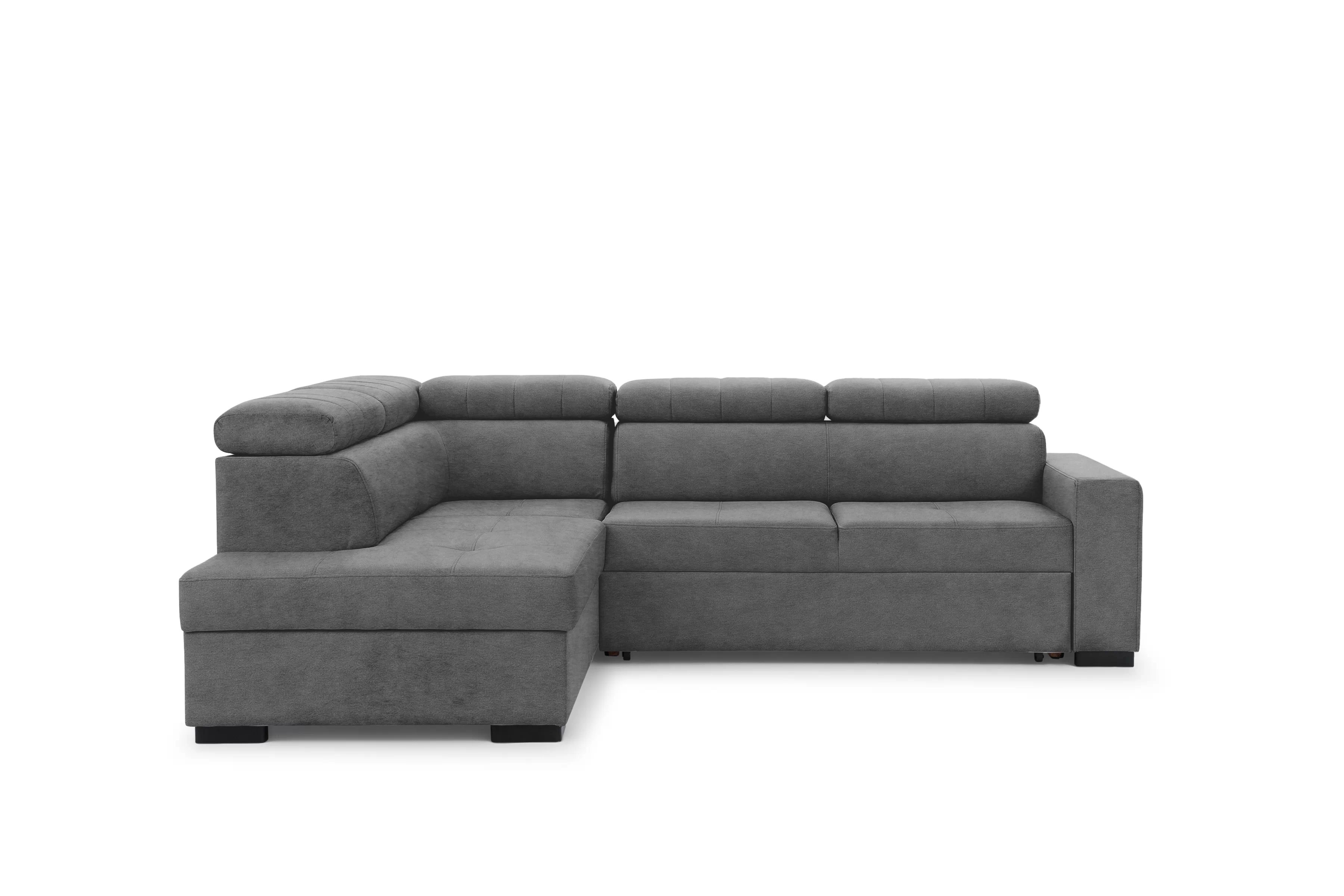 Rozkládací rohová sedací souprava Modeno L levá - grafitová Zetta 304 Rohová sedací souprava pro obývacího pokoje Modeno L levá - šedá samet Zetta 304