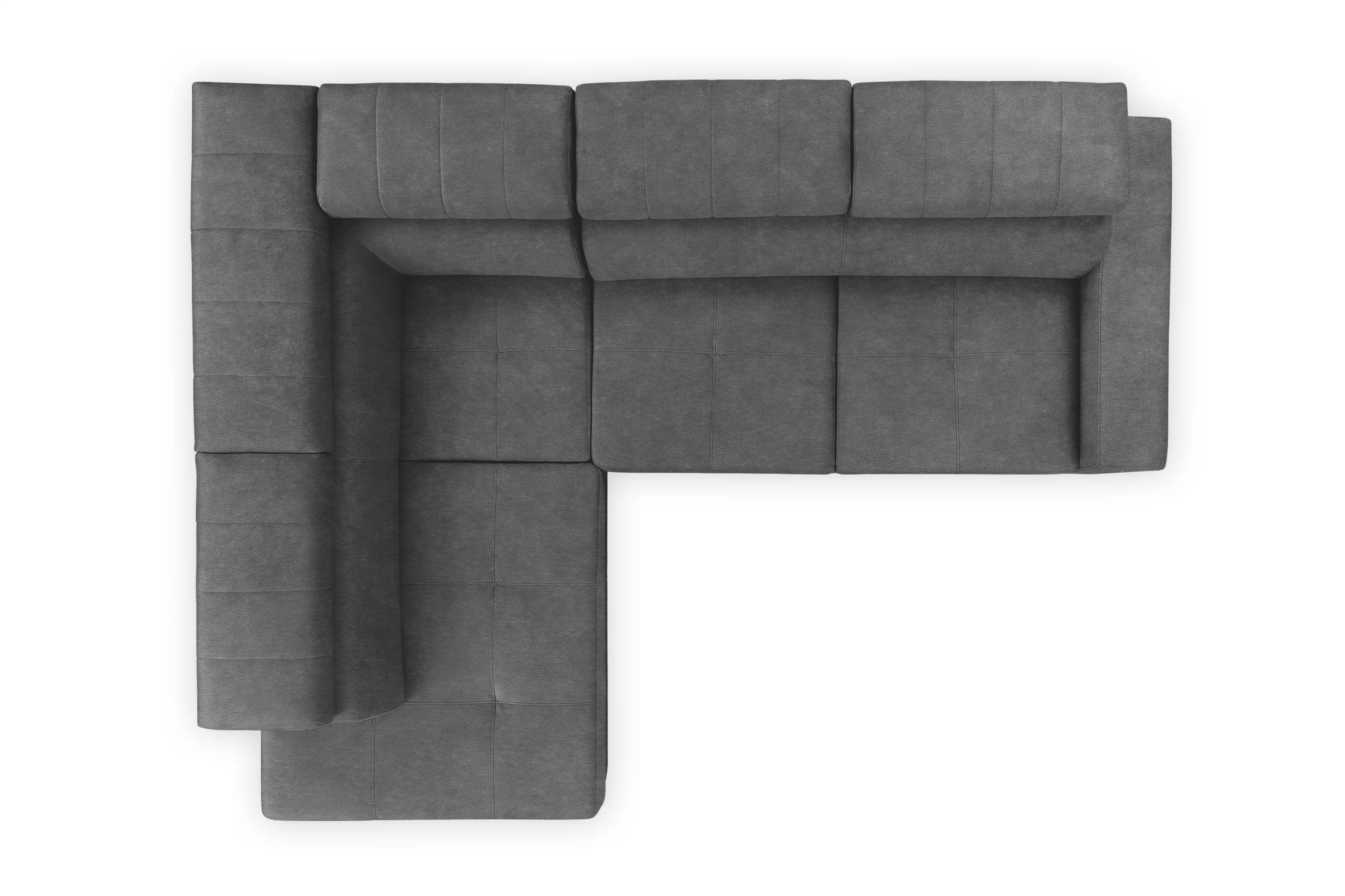 Rozkládací rohová sedací souprava Modeno L levá - grafitová Zetta 304 Rohová sedací souprava pro obývacího pokoje Modeno L levá - šedá samet Zetta 304