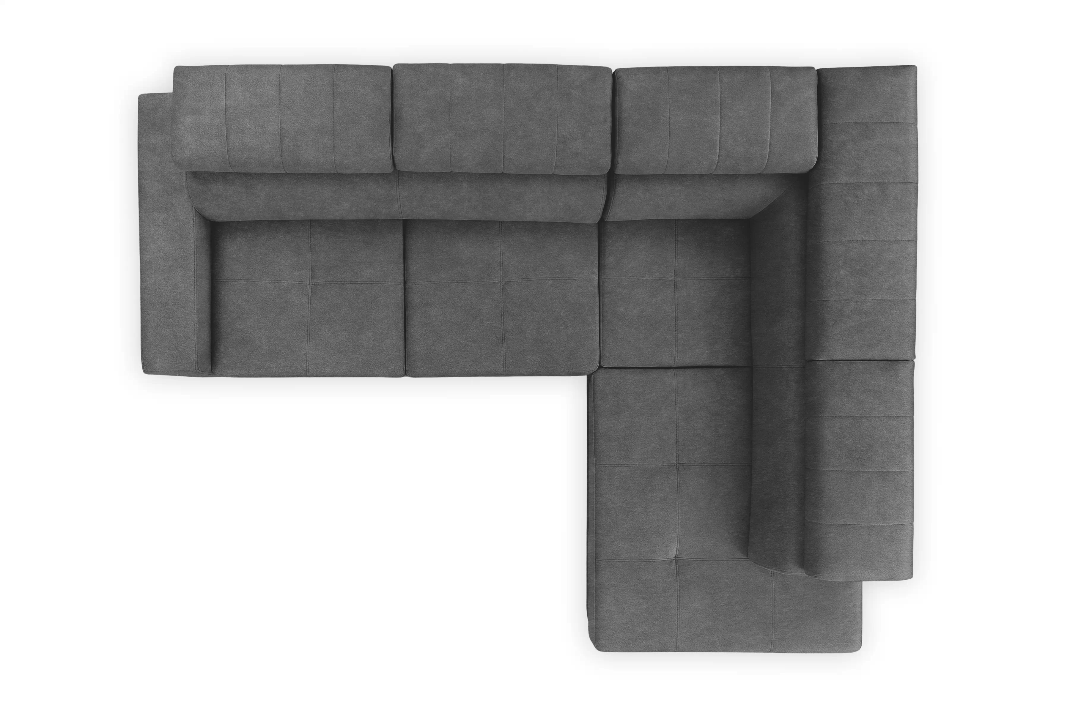 Rozkládací rohová sedací souprava Modeno L pravá - grafitová Zetta 304 Rohová sedací souprava pro obývacího pokoje Modeno L pravá - šedá samet Zetta 304