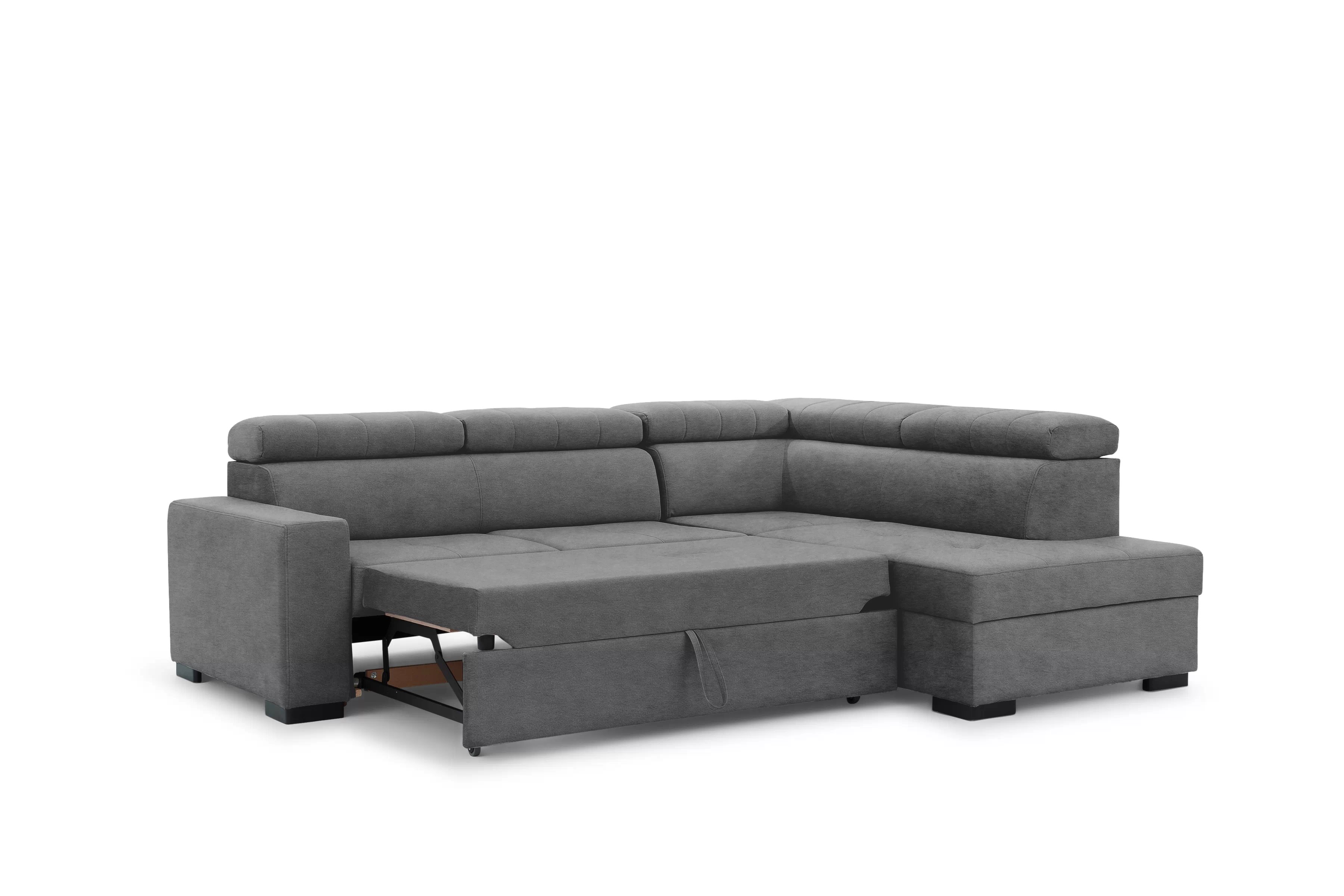 Rozkládací rohová sedací souprava Modeno L pravá - grafitová Zetta 304 Rohová sedací souprava pro obývacího pokoje Modeno L pravá - šedá samet Zetta 304