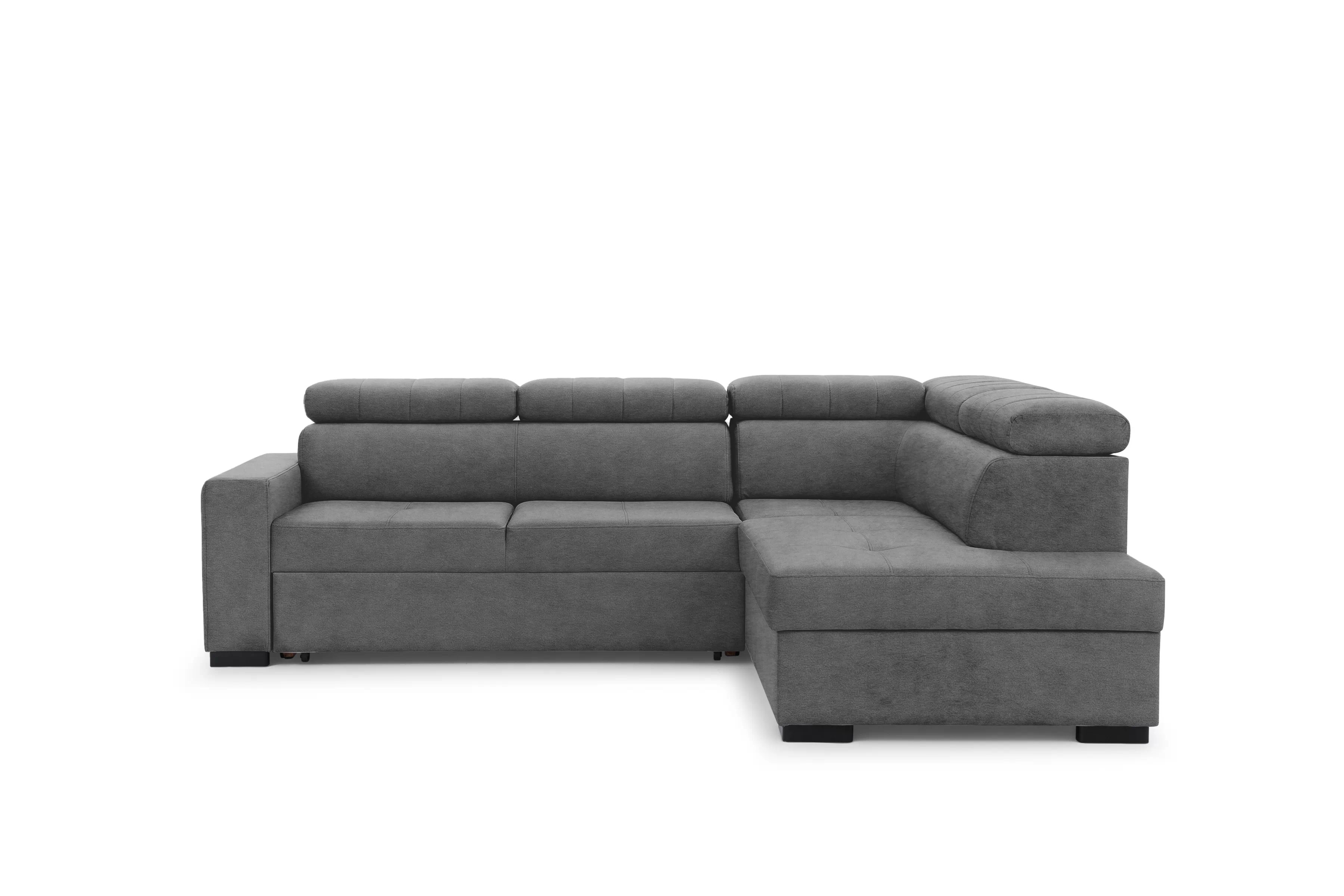 Rozkládací rohová sedací souprava Modeno L pravá - grafitová Zetta 304 Rohová sedací souprava pro obývacího pokoje Modeno L pravá - šedá samet Zetta 304