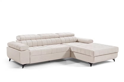 Rohová sedačka Dragonis L II pravostranná s funkciou spania - béžový šenil Ditra New 20 Rohová sedacia súprava Dragonis L II s funkciou spánku pravá strana - béžový šenil Ditra New 20