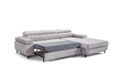 Rohová sedačka Dragonis L II pravostranná s funkciou spania - béžový šenil Ditra New 20 Rohová sedacia súprava Dragonis L II s funkciou spánku pravá strana - béžový šenil Ditra New 20