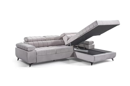 Rohová sedačka Dragonis L II pravostranná s funkciou spania - béžový šenil Ditra New 20 Rohová sedacia súprava Dragonis L II s funkciou spánku pravá strana - béžový šenil Ditra New 20