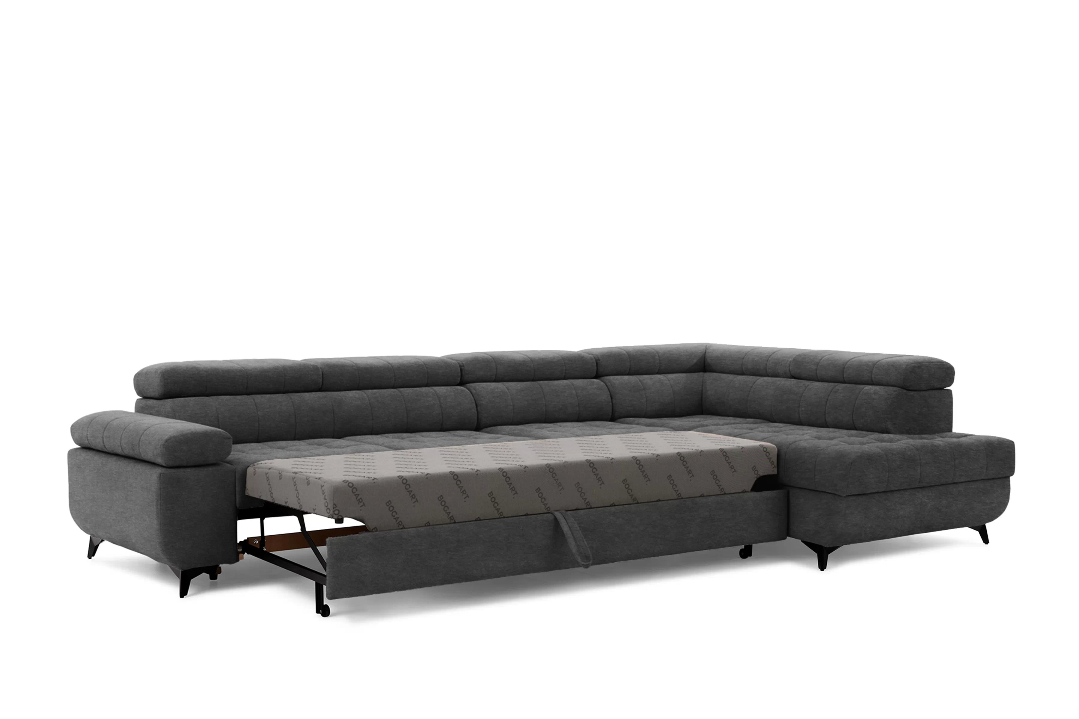 Rozkladacia rohová sedacia súprava Dragonis Maxi pravá - grafitový ľahkočistiaci zamat Zetta 305 Rohová sedacia súprava Dragonis Maxi s funkciou spánku pravá strana - Grafitový velúr ľahkočistiaci Zetta 305