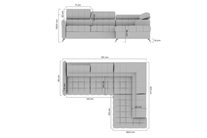 Rohová sedacia súprava Elarias L pravá s funkciou spania - sivý šenil Perfect Harmony 80 Rohová sedacia súprava Elarias L s funkciou spánku pravá strana - šedý šenil Perfect Harmony 80