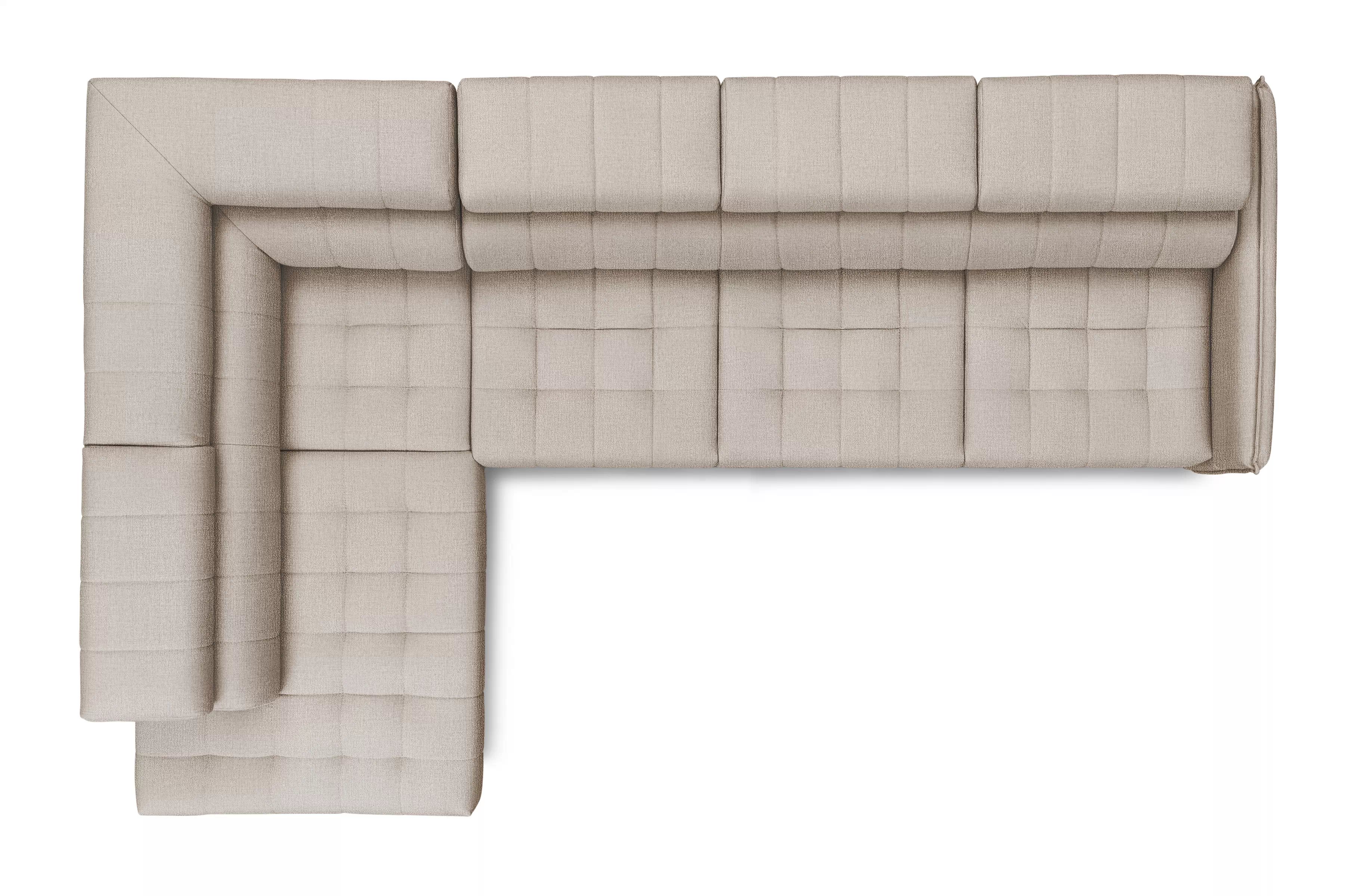 Rozkládací rohová sedací souprava Elarias Maxi levá - béžová Perfect Harmony 07 Rohová sedací souprava Elarias Maxi rozkládací levá - béžová šenil Perfect Harmony 07