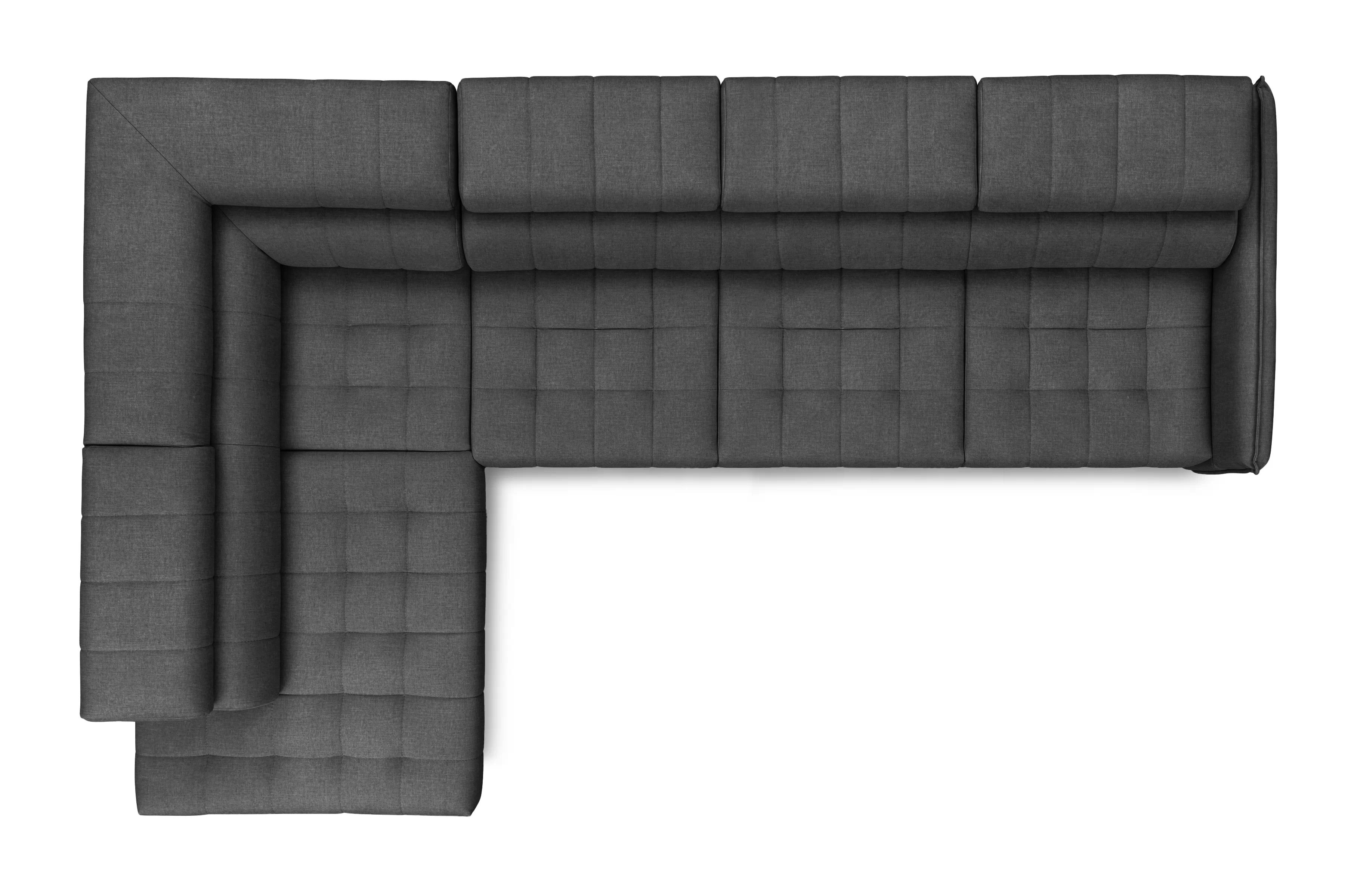 Rozkládací rohová sedací souprava Elarias Maxi levá - grafitová Zetta 305 Rohová sedací souprava Elarias Maxi rozkládací levá - grafitová samet latwoczyszczacy Zetta 305