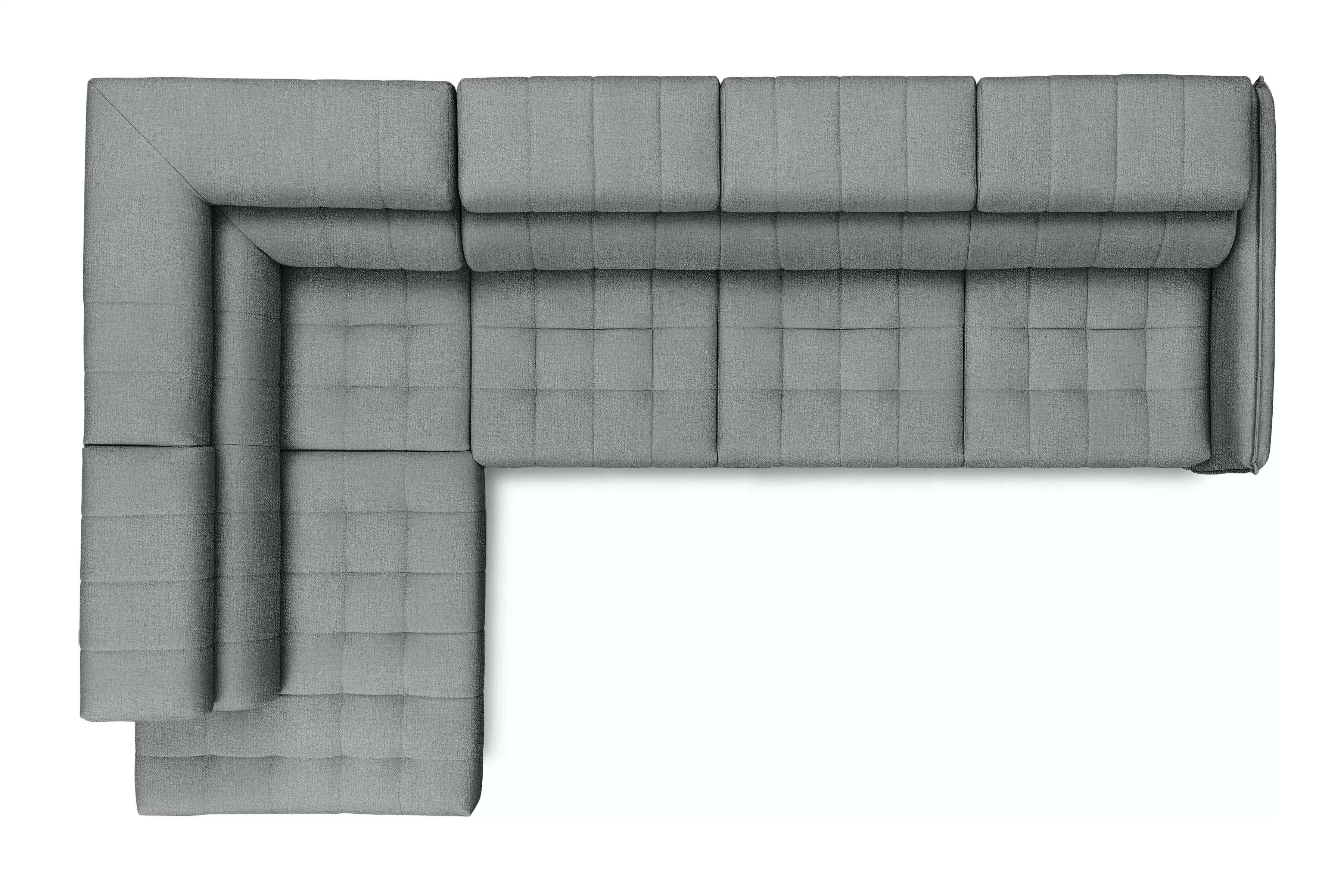 Rozkladacia rohová sedacia súprava Elarias Maxi ľavá - šedá žinylka Perfect Harmony 85 Rohová sedacia súprava Elarias Maxi s funkciou spánku Ľavá strana - šedý šenil Perfect Harmony 85