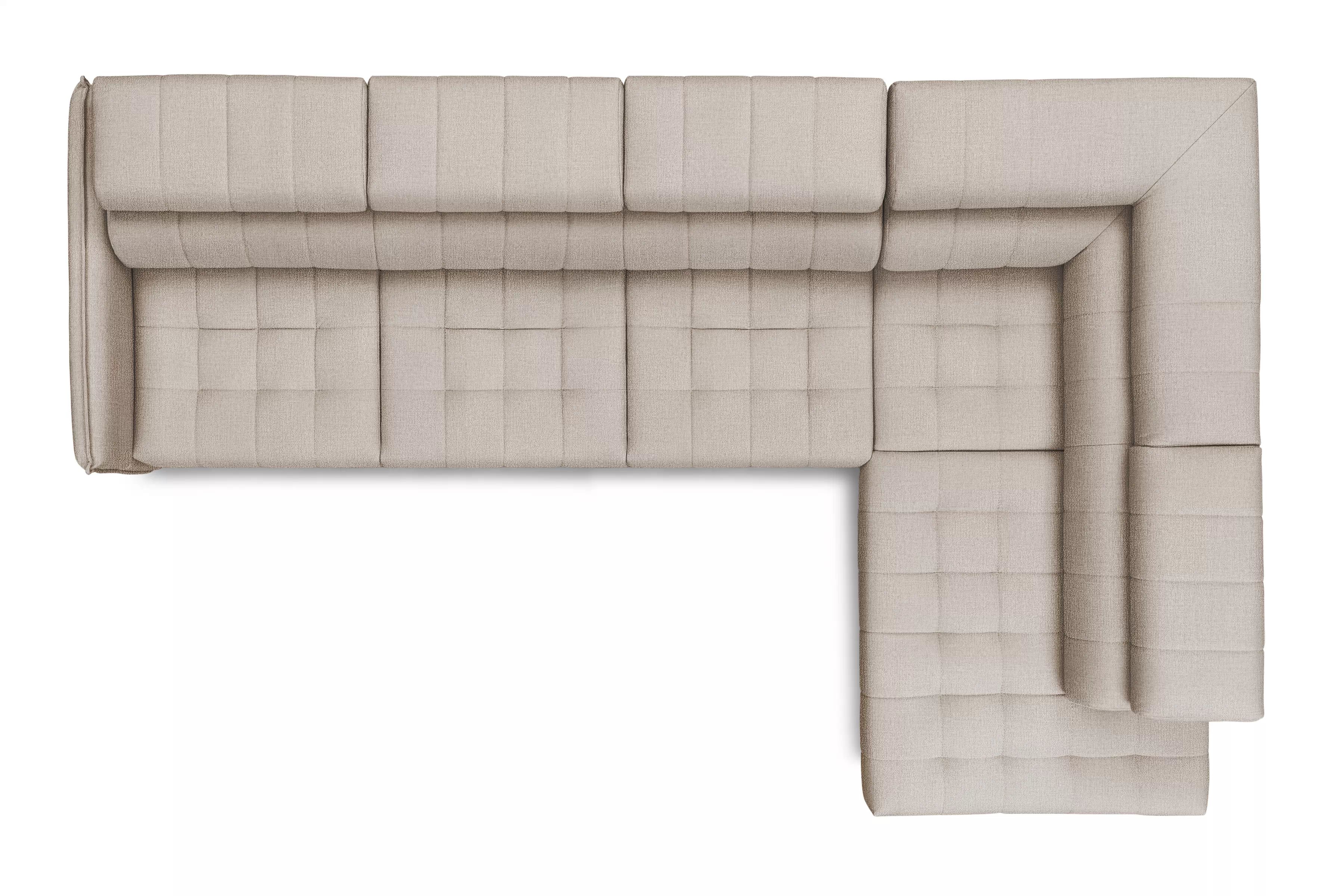 Rozkládací rohová sedací souprava Elarias Maxi pravá - béžová Perfect Harmony 07 Rohová sedací souprava Elarias Maxi rozkládací pravá - béžová šenil Perfect Harmony 07