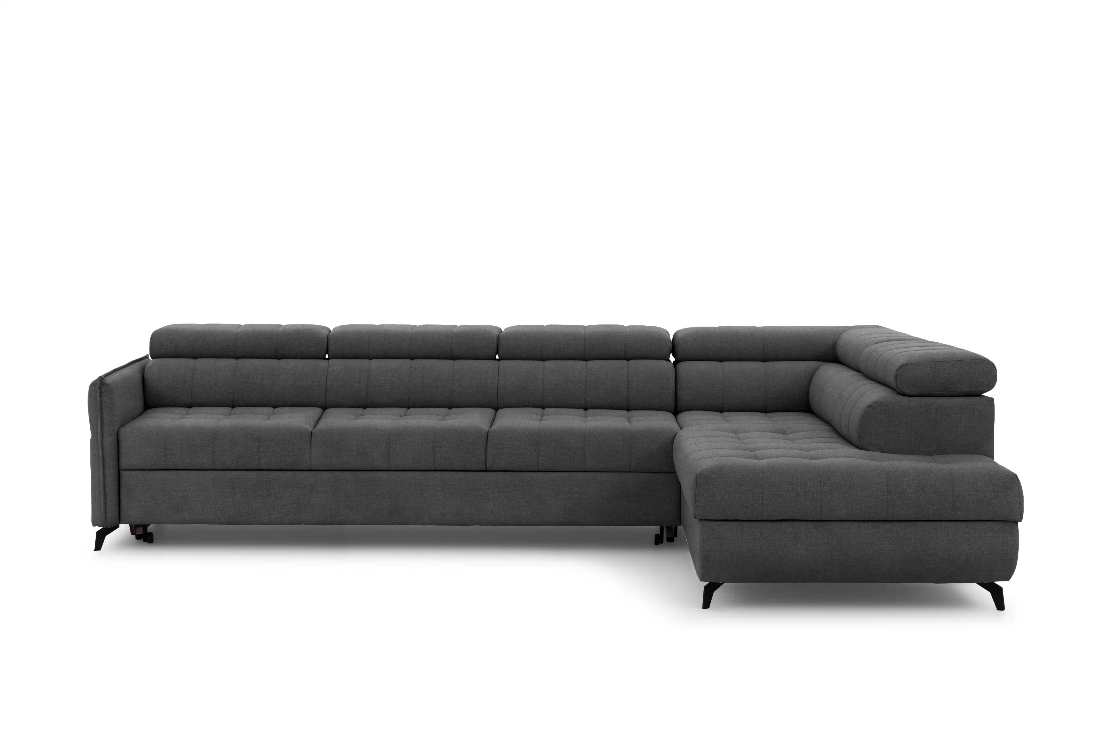 Rozkladacia rohová sedacia súprava Elarias Maxi pravá - grafitový ľahkočistiaci zamat Zetta 305 Rohová sedacia súprava Elarias Maxi s funkciou spánku pravá strana - Grafitový velúr ľahkočistiaci Zetta 305