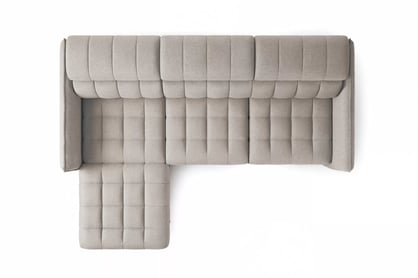 Rohová pohovka Elarias Mini s rozkladem levostranná - béžový šenil Perfect harmony 07 Rohová sedací souprava Elarias Mini rozkládací levá - béžová šenil Perfect harmony 07