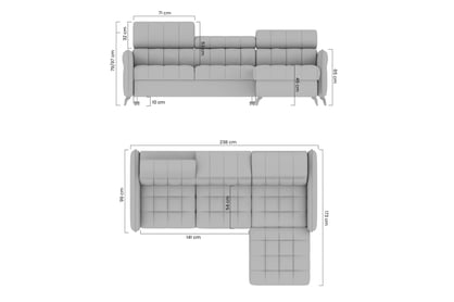 Rohová pohovka Elarias Mini s rozkladem univerzální levá/pravá - šedá tkanina Ado 1614 Gargoyle Rohová sedací souprava Elarias Mini rozkládací uniwersalny Levá/pravý - šedá plecionka Ado 1614 Gargoyle