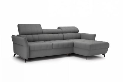 Rohová pohovka Elarias Mini s rozkladem univerzální levá/pravá - šedá tkanina Ado 1614 Gargoyle