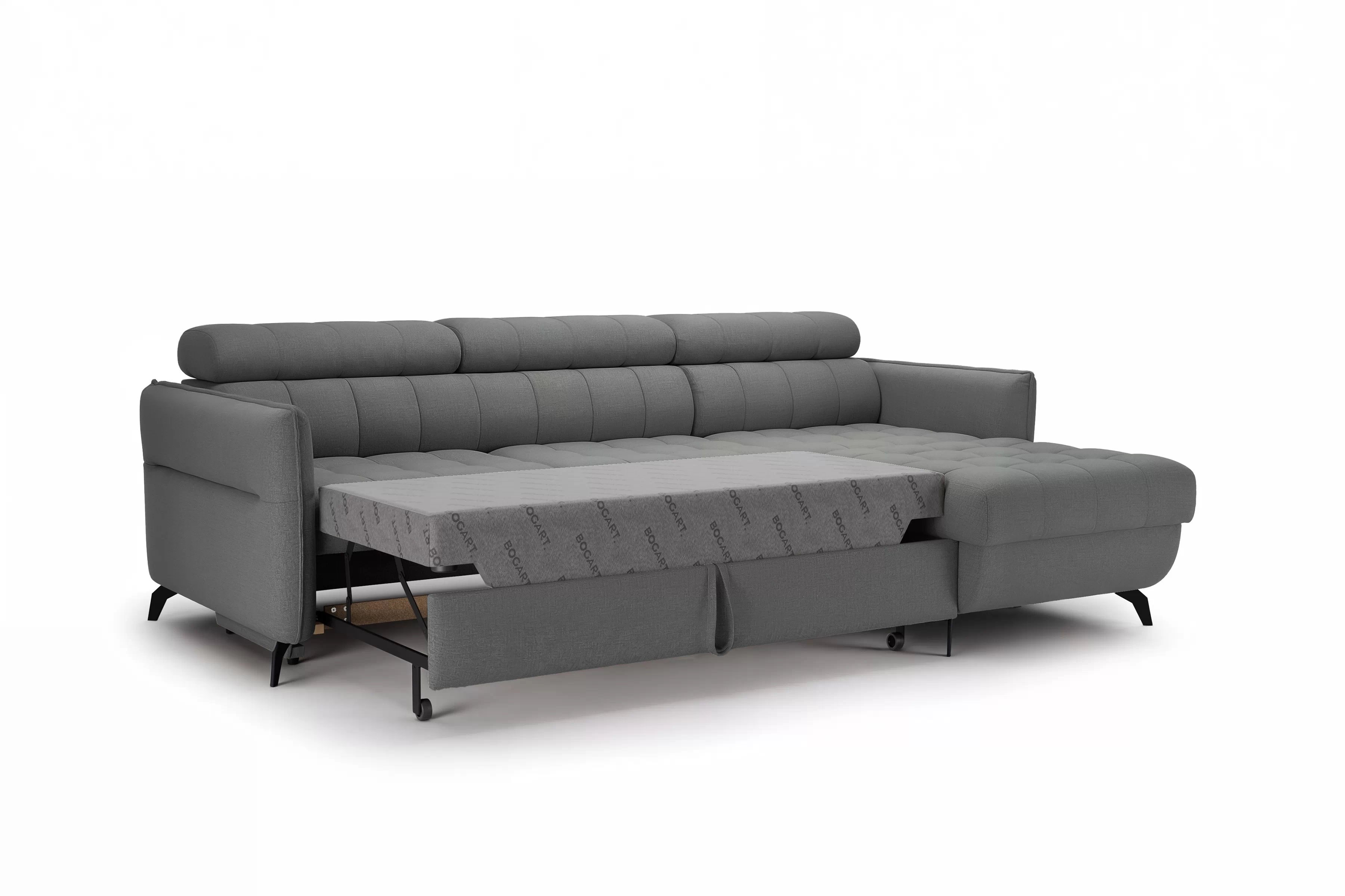 Rohová pohovka Elarias Mini s rozkladem univerzální levá/pravá - šedá tkanina Ado 1614 Gargoyle Rohová sedací souprava Elarias Mini rozkládací uniwersalny Levá/pravý - šedá plecionka Ado 1614 Gargoyle