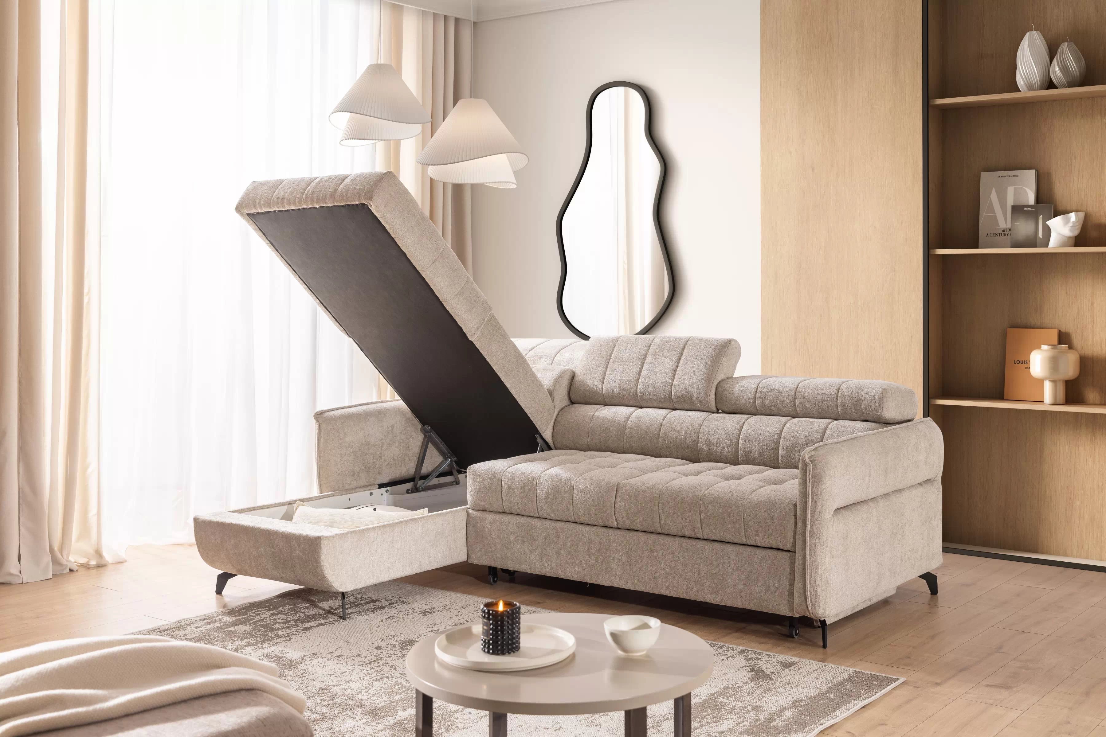 Rozkladacia rohová sedacia súprava Elarias Mini univerzálna Rohová sedacia súprava Elarias Mini s funkciou spánku uniwersalny Ľavý/Pravý