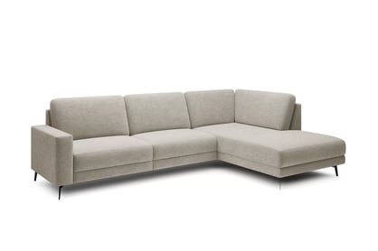 Rohová sedací souprava Elentio L pravá s rozkladem - béžová pletenina Loft 02 Beige