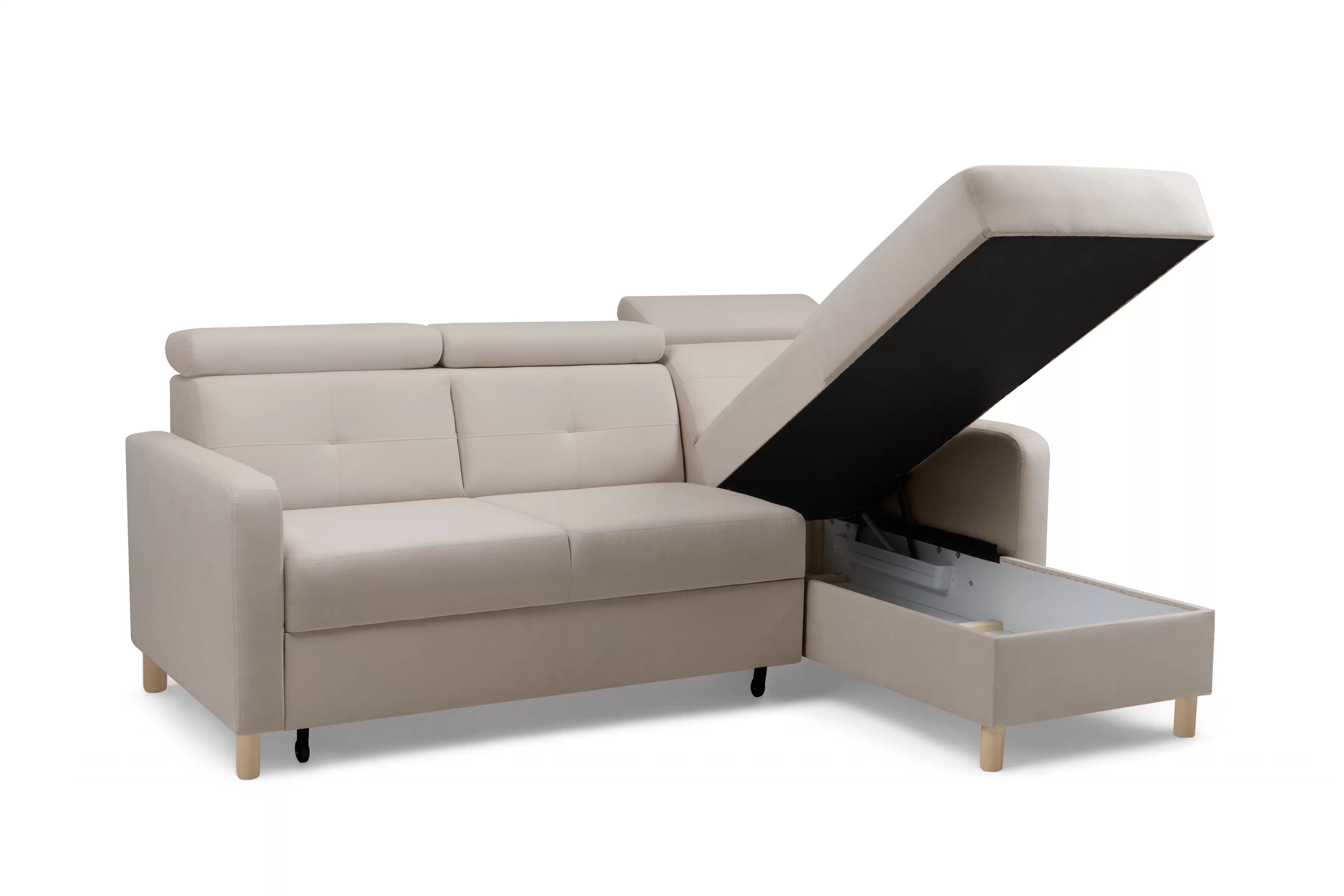 Rohová sedačka Filo s rozkladom univerzálna ľavá/pravá - béžová látka Wind 11 Rohová sedacia súprava Filo s funkciou spánku uniwersalny Ľavý/Pravý - Béžová plecionka Wind 11