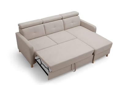 Rohová sedačka Filo s rozkladom univerzálna ľavá/pravá - béžová látka Wind 11 Rohová sedacia súprava Filo s funkciou spánku uniwersalny Ľavý/Pravý - Béžová plecionka Wind 11