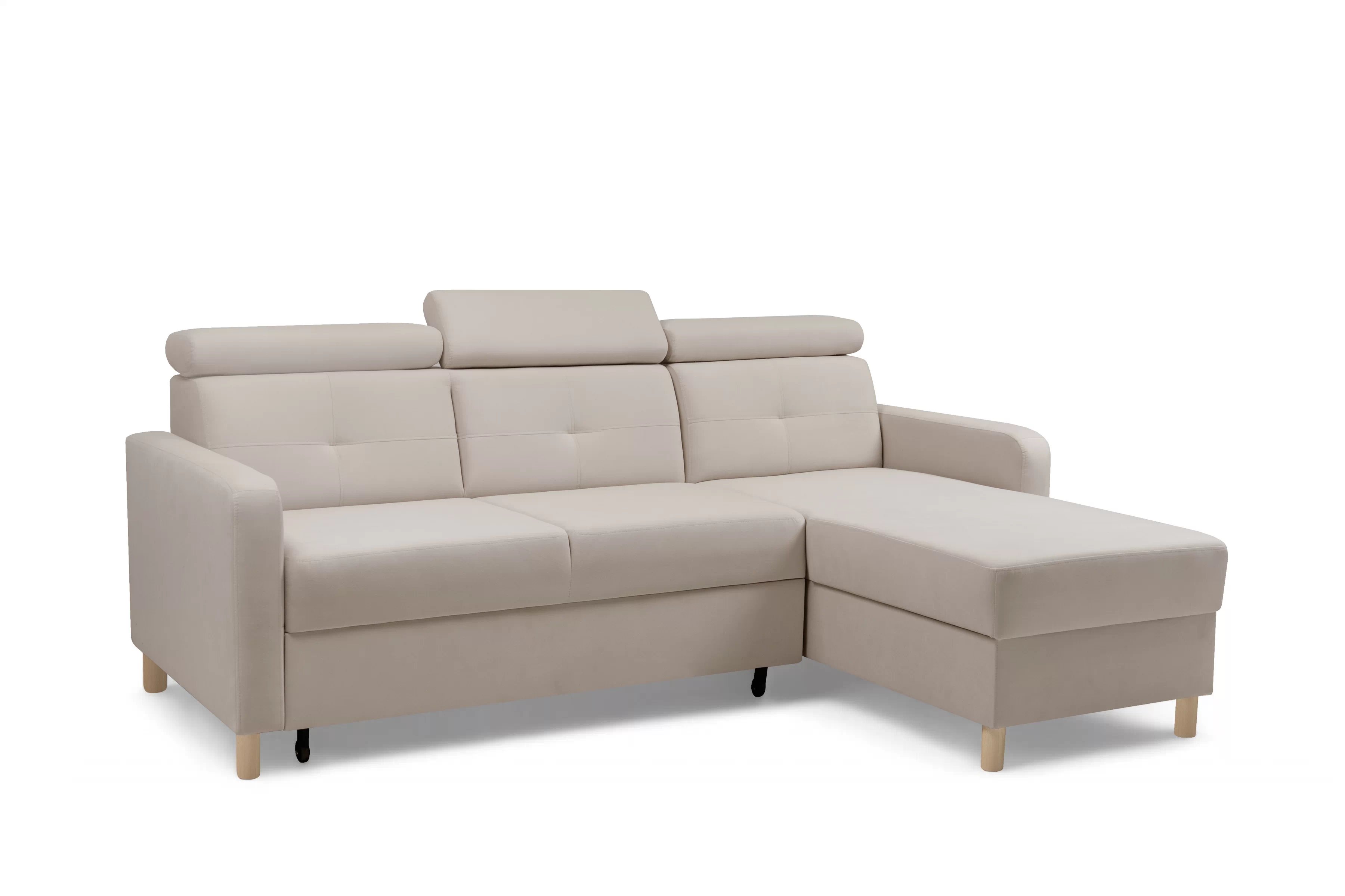 Rohová sedačka Filo s rozkladom univerzálna ľavá/pravá - béžový zamat Jasmine 22 Rohová sedacia súprava Filo s funkciou spánku uniwersalny Ľavý/Pravý - béžový velúr Jasmine 22