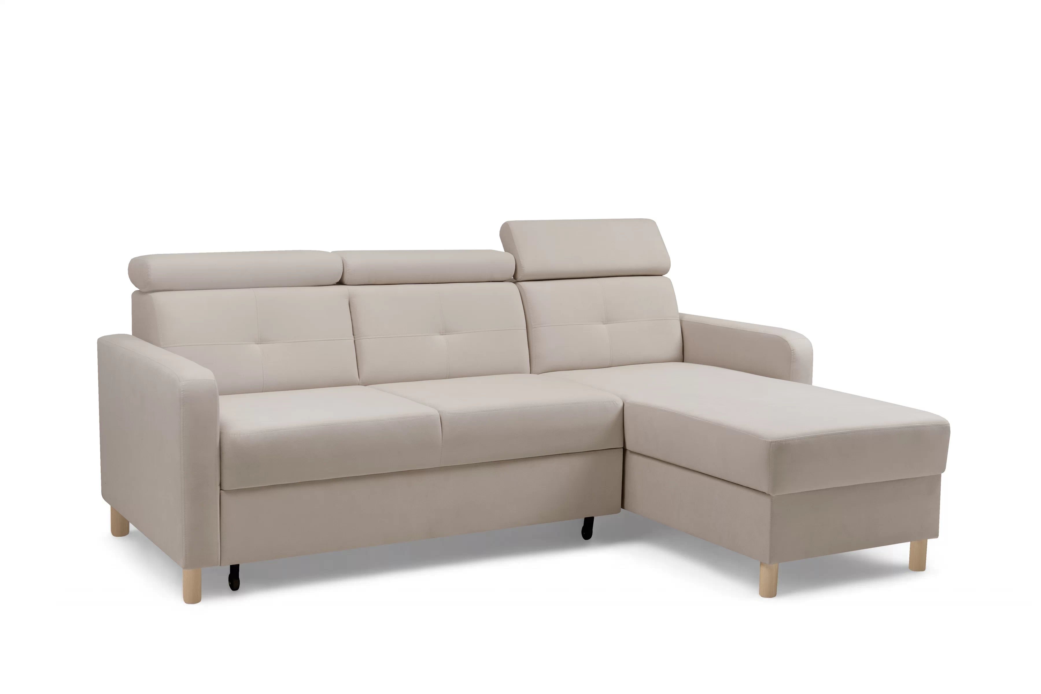 Rohová sedačka Filo s rozkladom univerzálna ľavá/pravá - béžový zamat Jasmine 22 Rohová sedacia súprava Filo s funkciou spánku uniwersalny Ľavý/Pravý - béžový velúr Jasmine 22