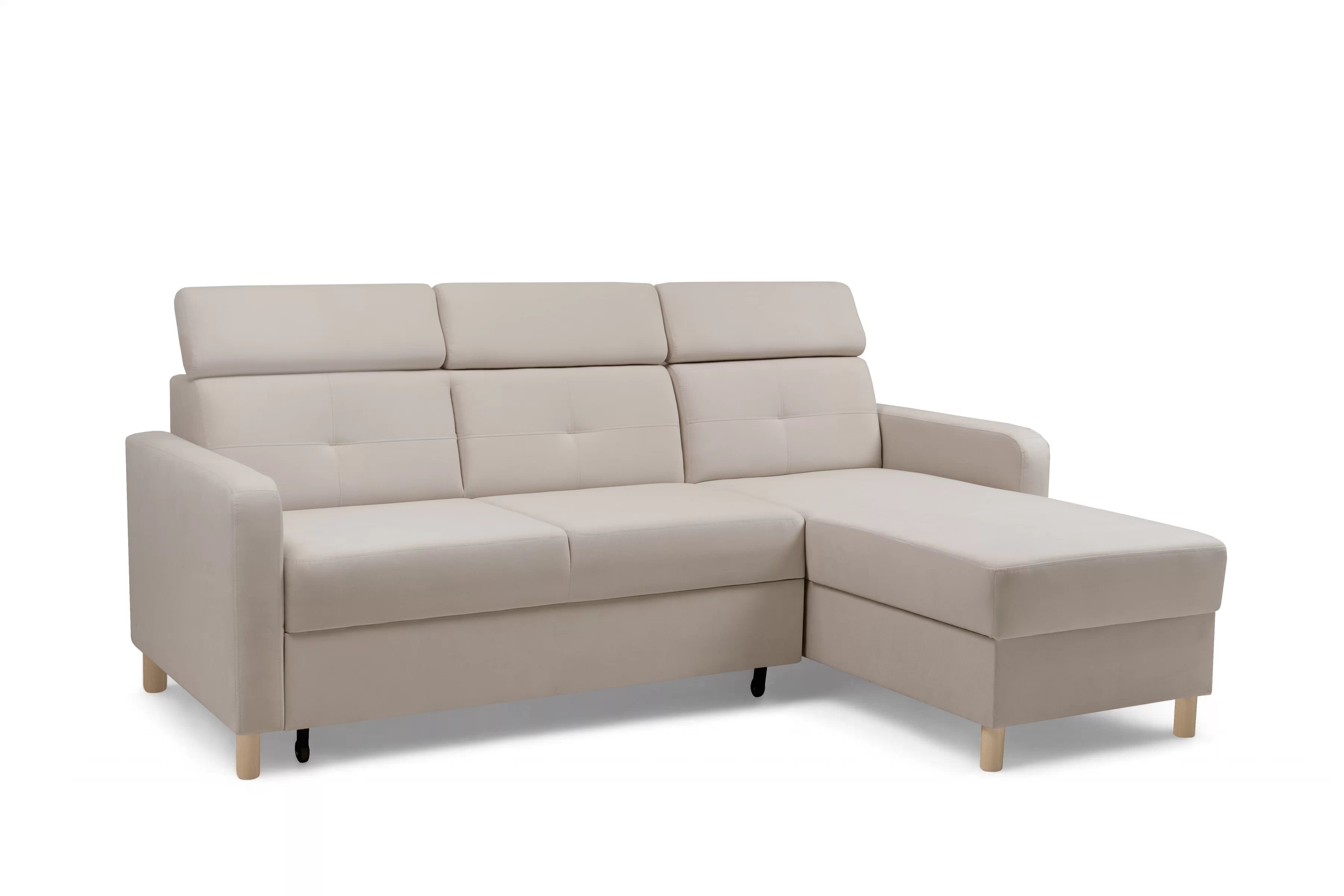 Rohová sedačka Filo s rozkladom univerzálna ľavá/pravá - béžový zamat Jasmine 22 Rohová sedacia súprava Filo s funkciou spánku uniwersalny Ľavý/Pravý - béžový velúr Jasmine 22