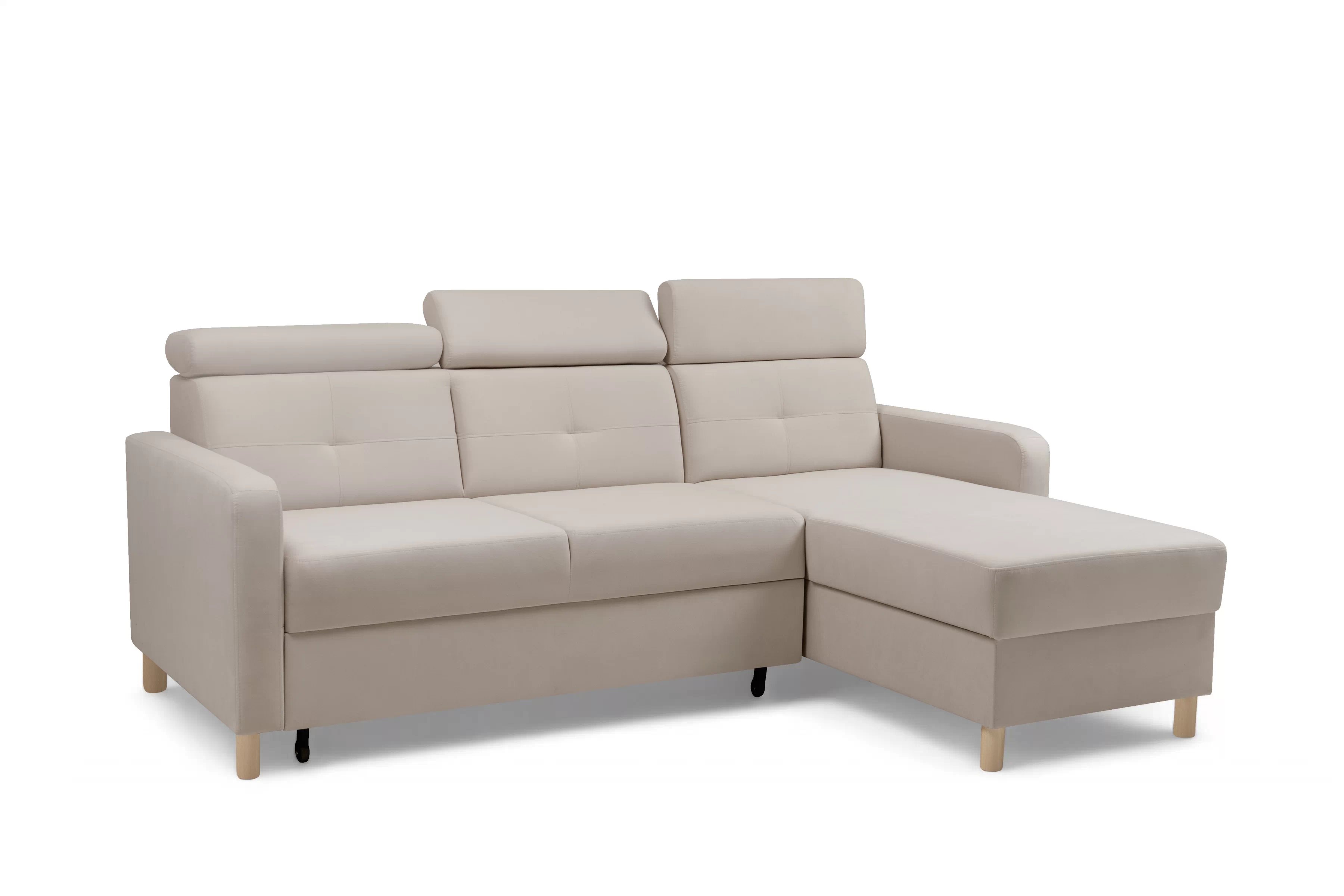 Rohová sedačka Filo s rozkladom univerzálna ľavá/pravá - béžový zamat Jasmine 22 Rohová sedacia súprava Filo s funkciou spánku uniwersalny Ľavý/Pravý - béžový velúr Jasmine 22