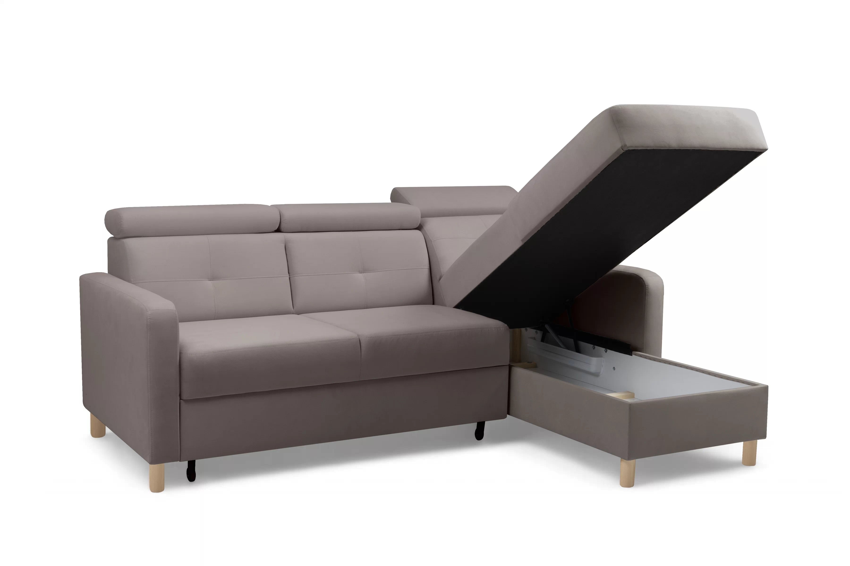 Rohová sedačka Filo s rozkladom univerzálna ľavá/pravá - tmavý béžový zamat Jasmine 25 Rohová sedacia súprava Filo s funkciou spánku uniwersalny Ľavý/Pravý - ciemno béžový velúr Jasmine 25 