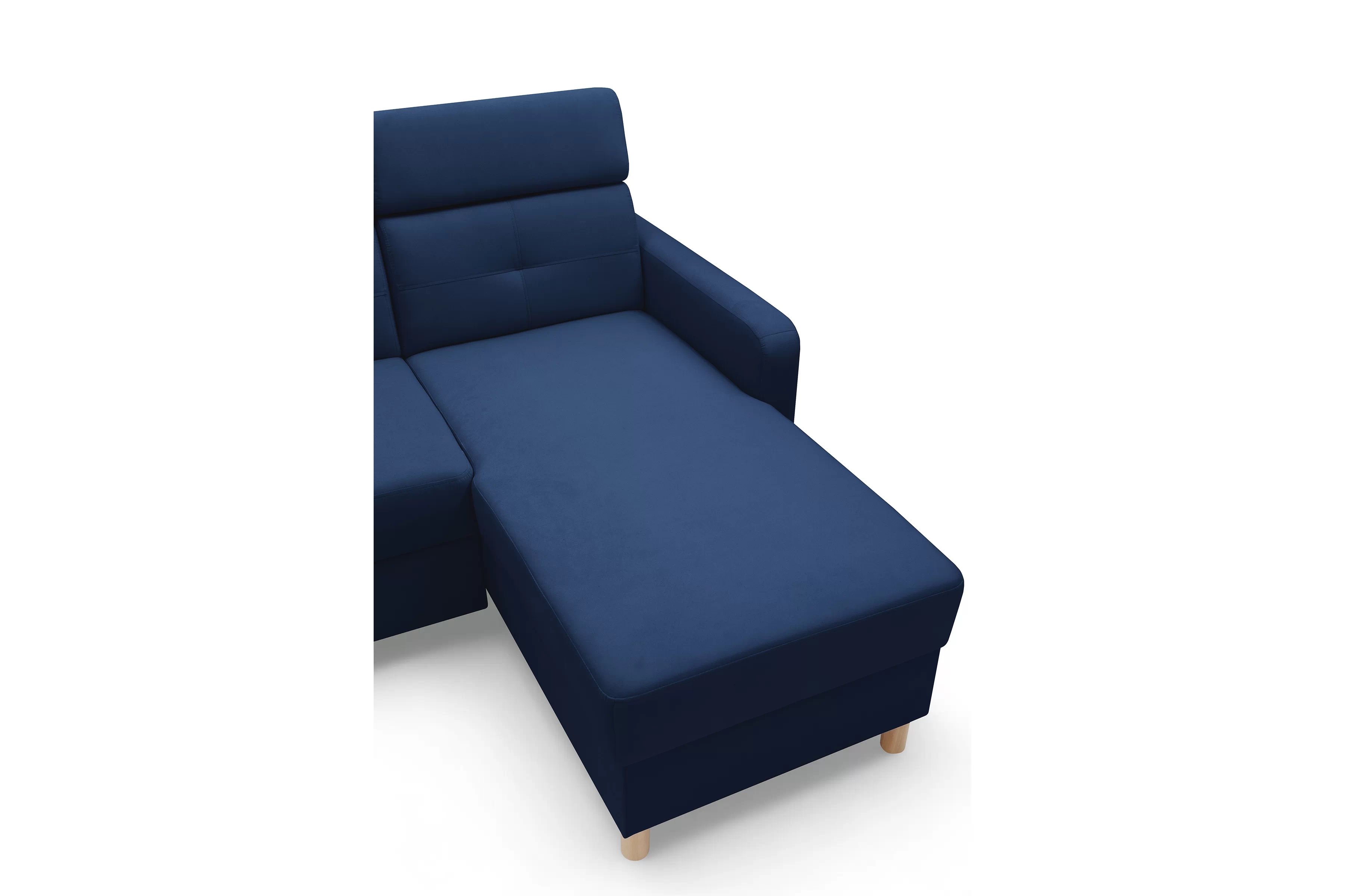 Rohová pohovka Filo s rozkladem univerzální levá/pravá - modrý samet Bluvel 86 Rohová sedací souprava Filo rozkládací uniwersalny Levá/pravý - modrá samet Bluvel 86