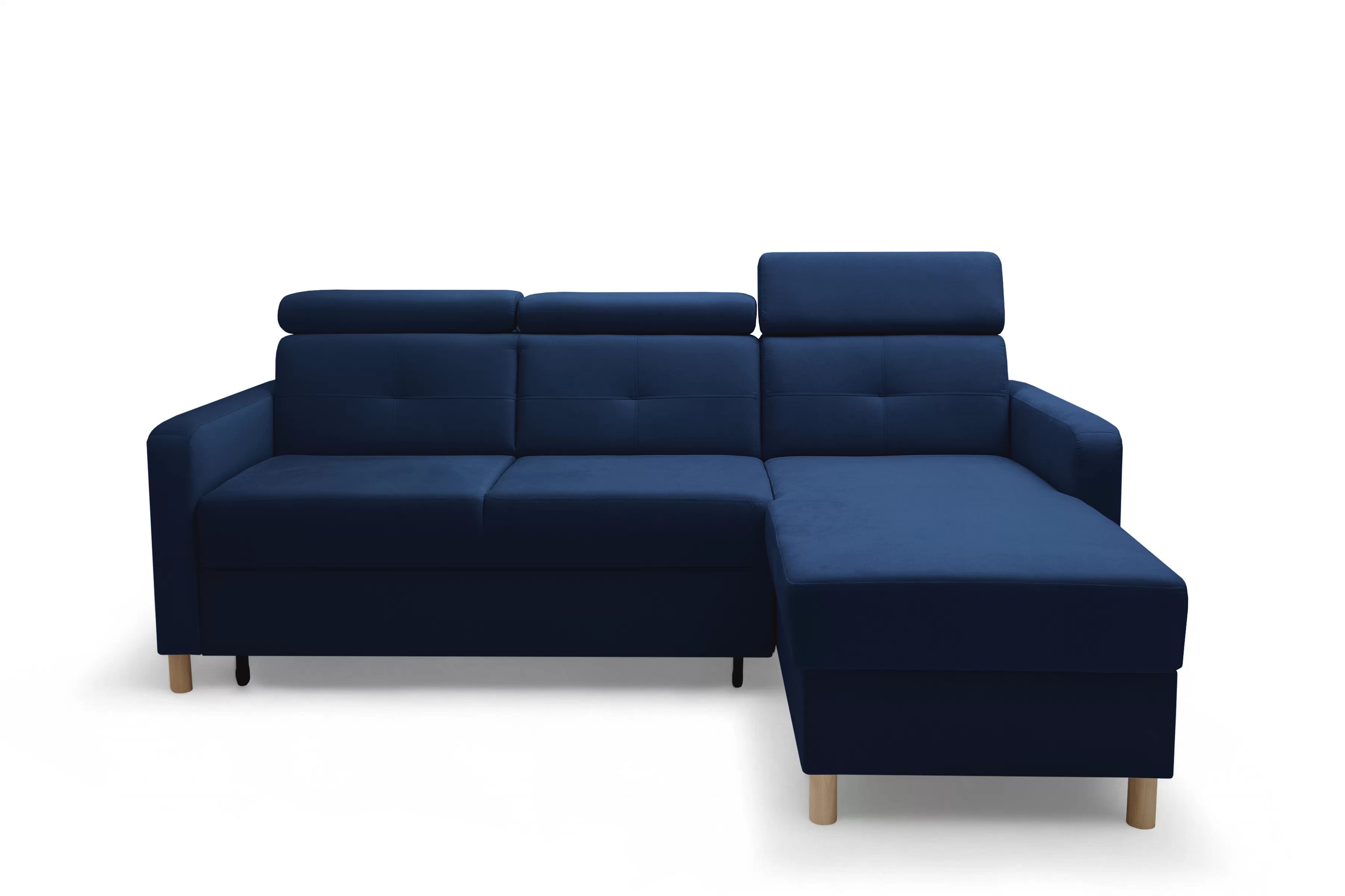 Rohová pohovka Filo s rozkladem univerzální levá/pravá - modrý samet Bluvel 86 Rohová sedací souprava Filo rozkládací uniwersalny Levá/pravý - modrá samet Bluvel 86