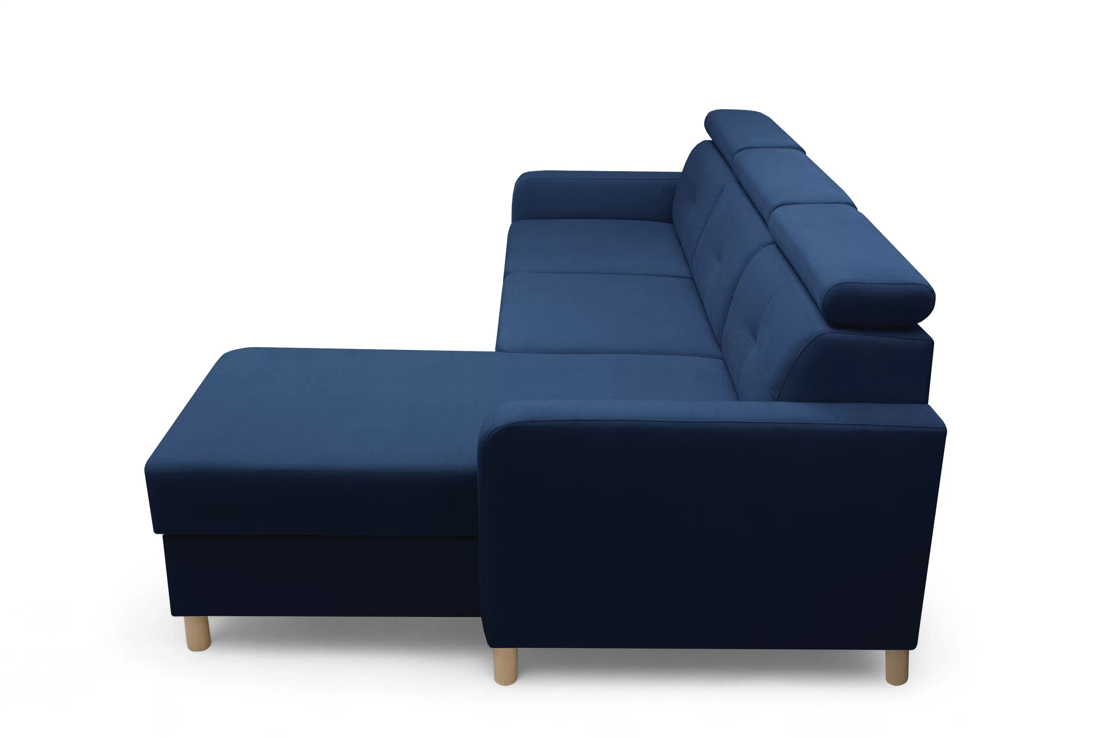 Rohová pohovka Filo s rozkladem univerzální levá/pravá - modrý samet Bluvel 86 Rohová sedací souprava Filo rozkládací uniwersalny Levá/pravý - modrá samet Bluvel 86