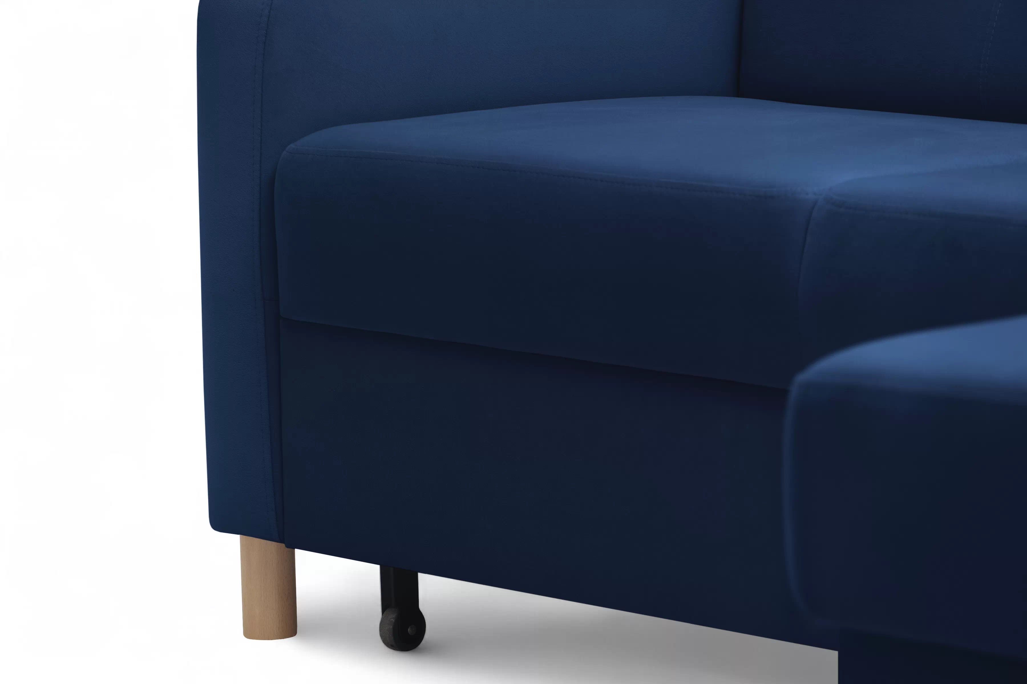 Rohová pohovka Filo s rozkladem univerzální levá/pravá - modrý samet Bluvel 86 Rohová sedací souprava Filo rozkládací uniwersalny Levá/pravý - modrá samet Bluvel 86