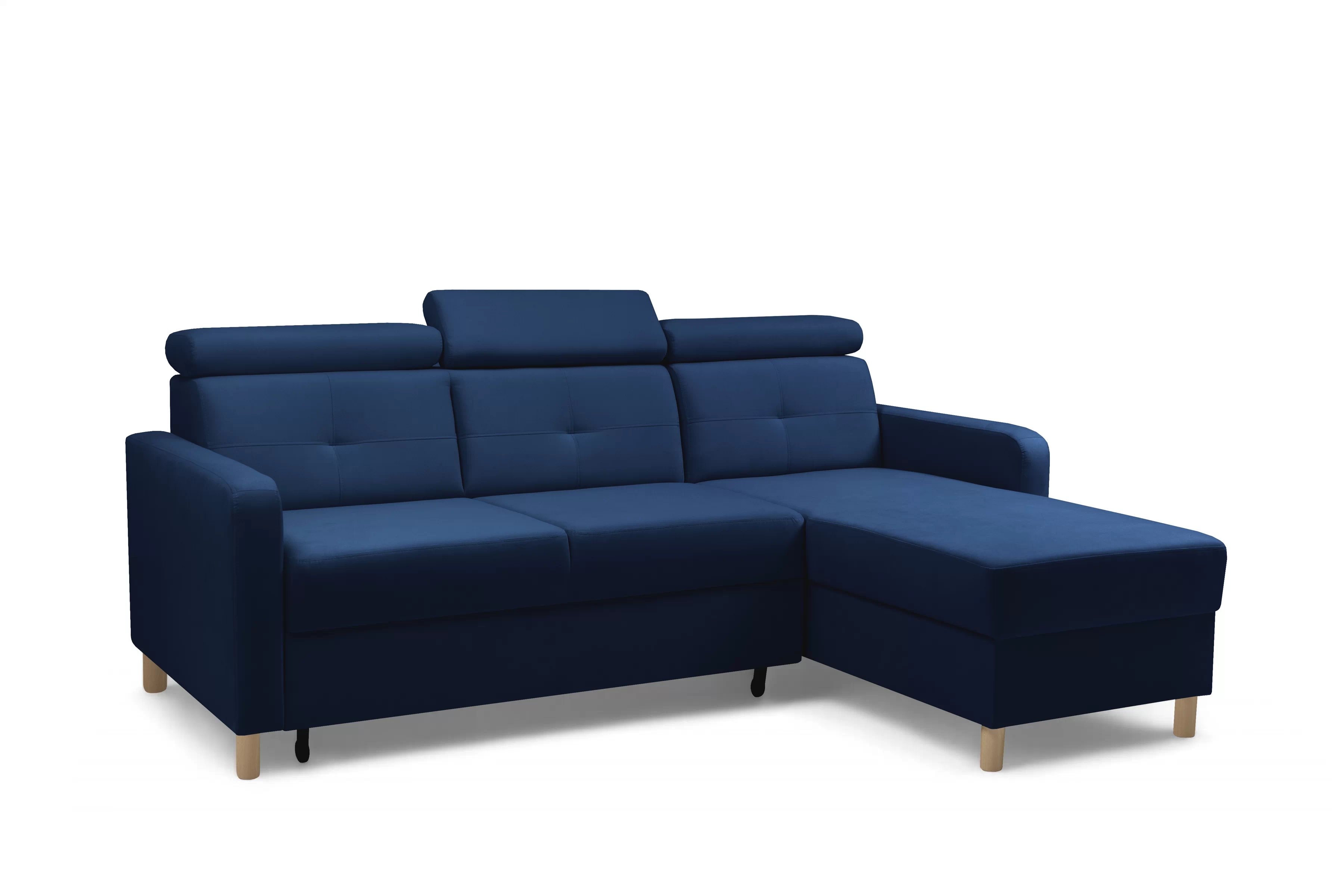 Rohová pohovka Filo s rozkladem univerzální levá/pravá - modrý samet Bluvel 86 Rohová sedací souprava Filo rozkládací uniwersalny Levá/pravý - modrá samet Bluvel 86