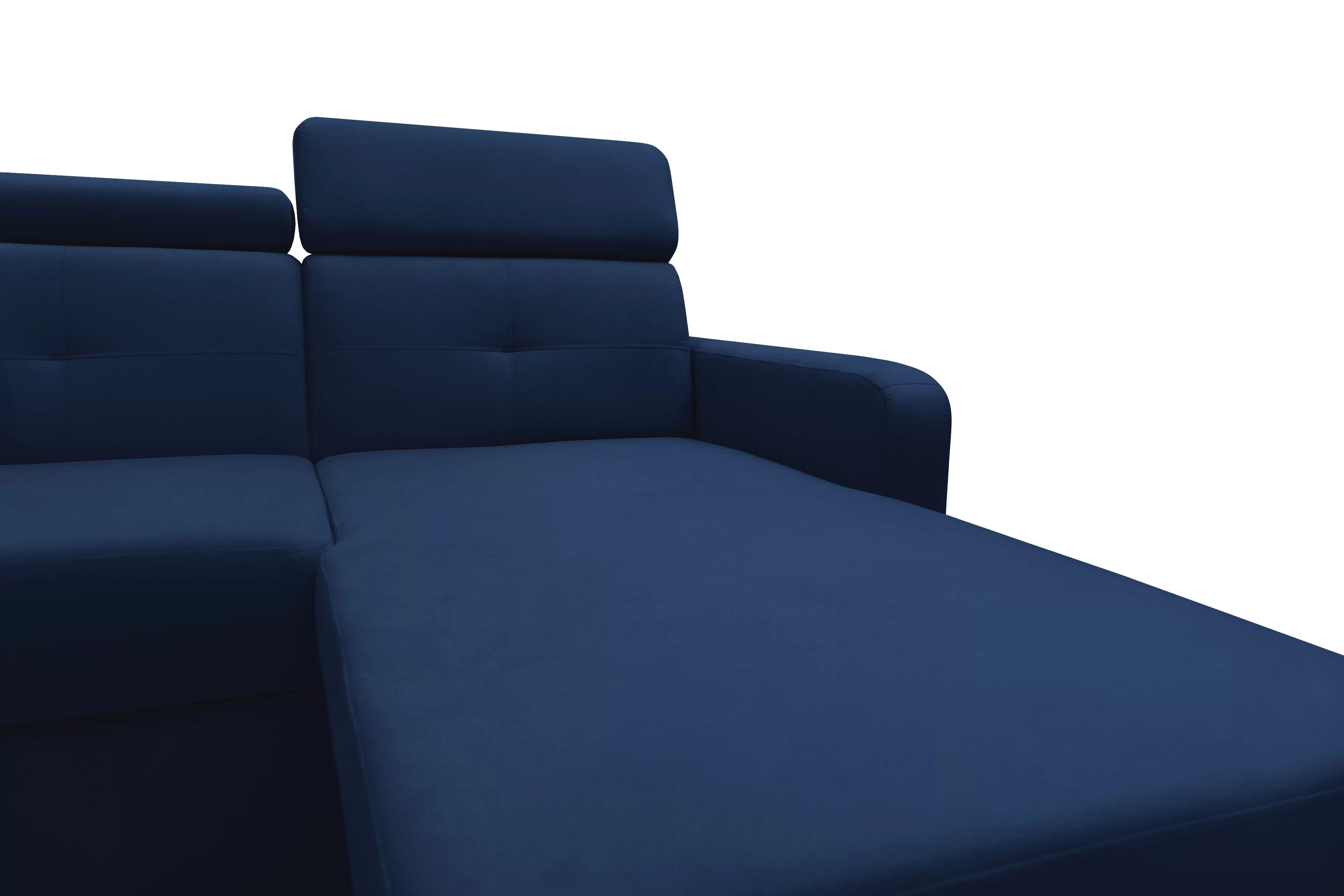 Rohová pohovka Filo s rozkladem univerzální levá/pravá - modrý samet Bluvel 86 Rohová sedací souprava Filo rozkládací uniwersalny Levá/pravý - modrá samet Bluvel 86