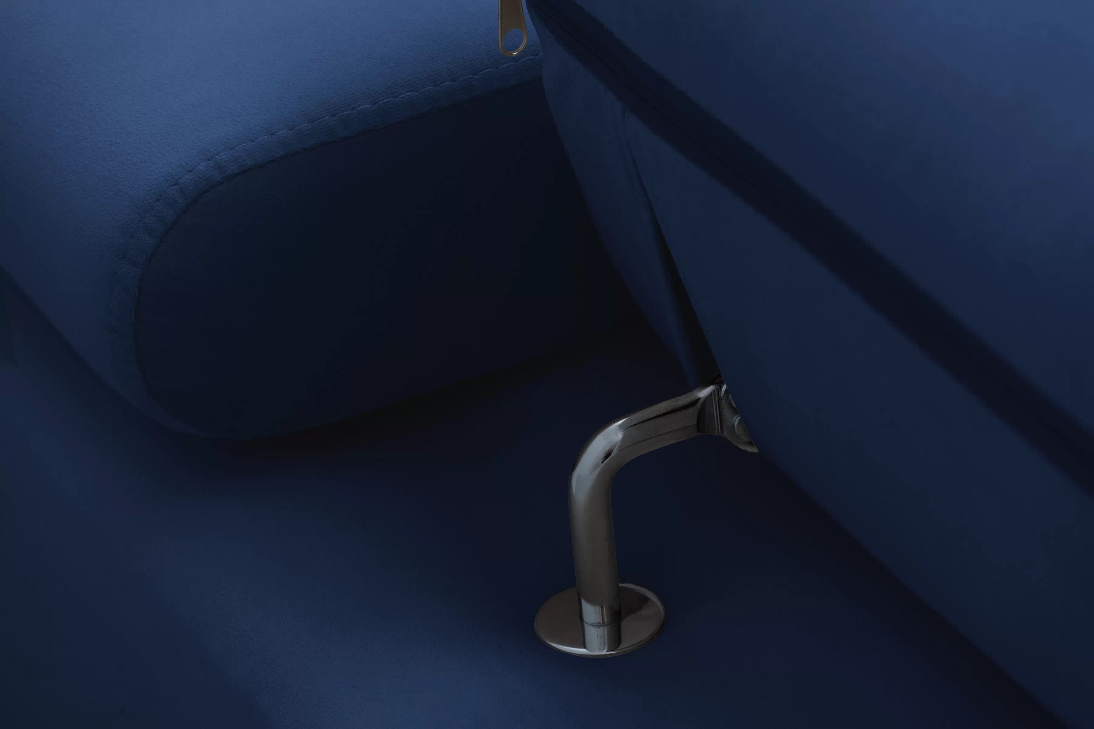 Rohová pohovka Filo s rozkladem univerzální levá/pravá - modrý samet Bluvel 86 Rohová sedací souprava Filo rozkládací uniwersalny Levá/pravý - modrá samet Bluvel 86