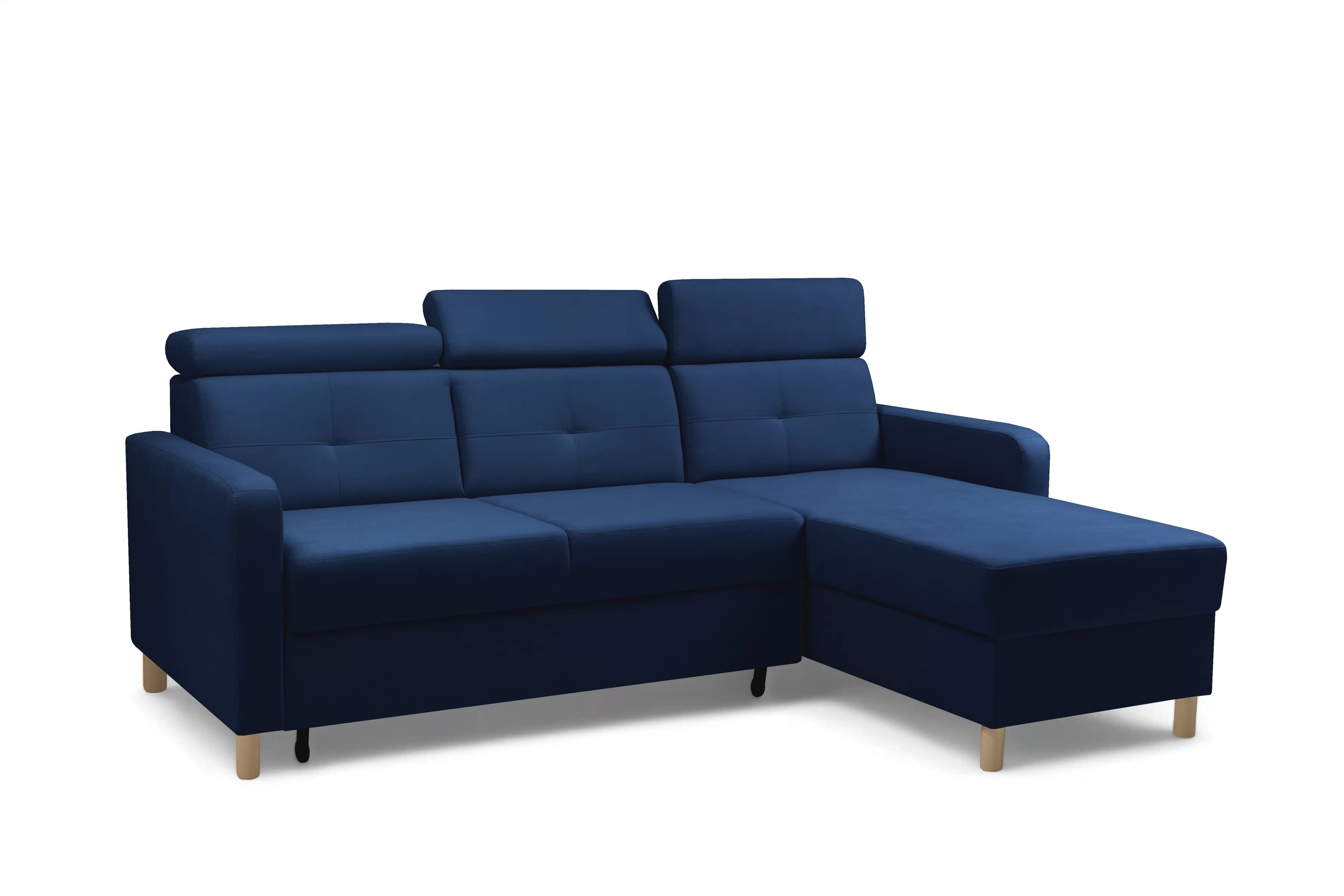 Rohová pohovka Filo s rozkladem univerzální levá/pravá - modrý samet Bluvel 86 Rohová sedací souprava Filo rozkládací uniwersalny Levá/pravý - modrá samet Bluvel 86