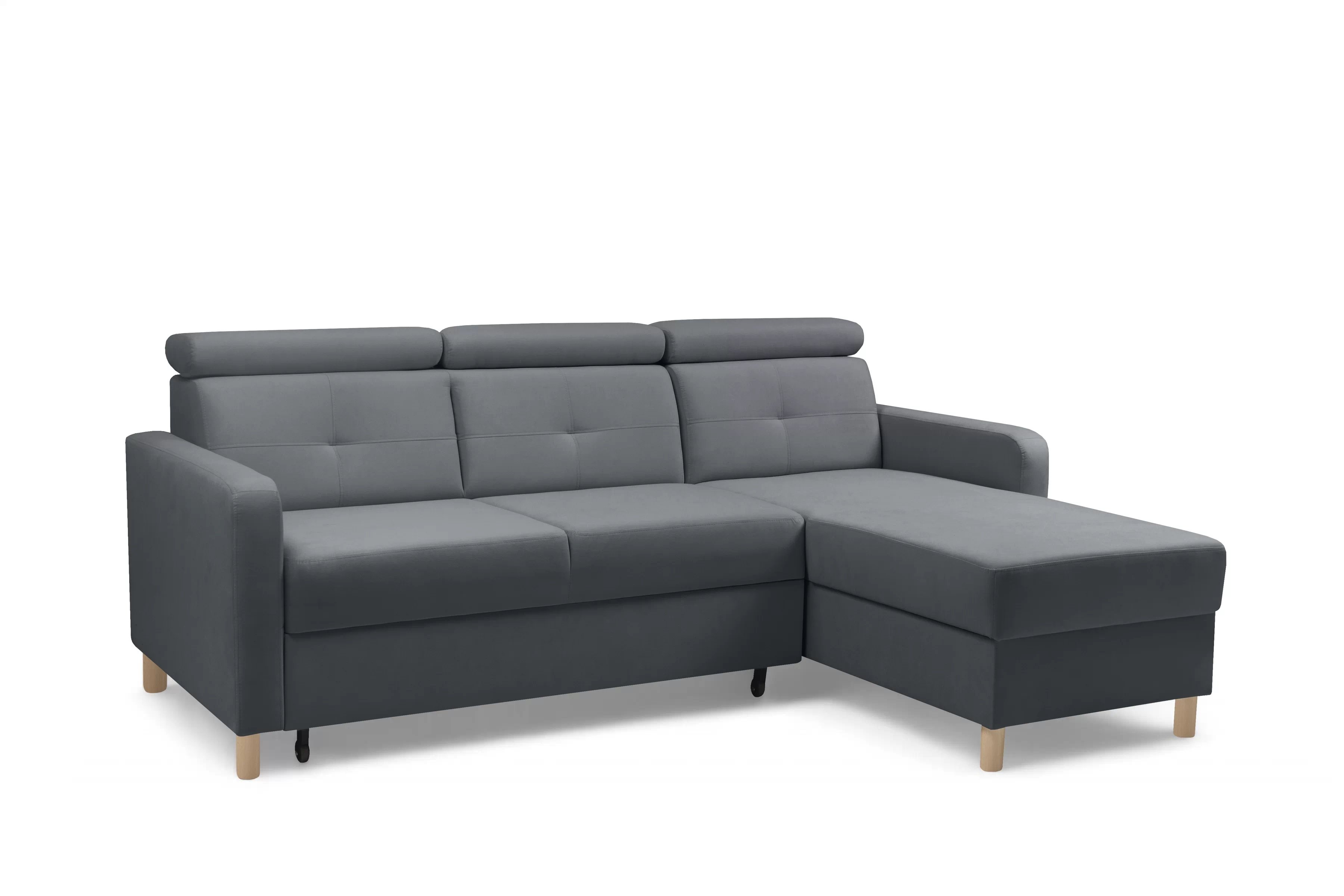 Rohová sedačka Filo s rozkladom univerzálna ľavá/pravá - sivý zamat Jasmine 96 Rohová sedacia súprava Filo s funkciou spánku uniwersalny Ľavý/Pravý - šedý velúr Jasmine 96 