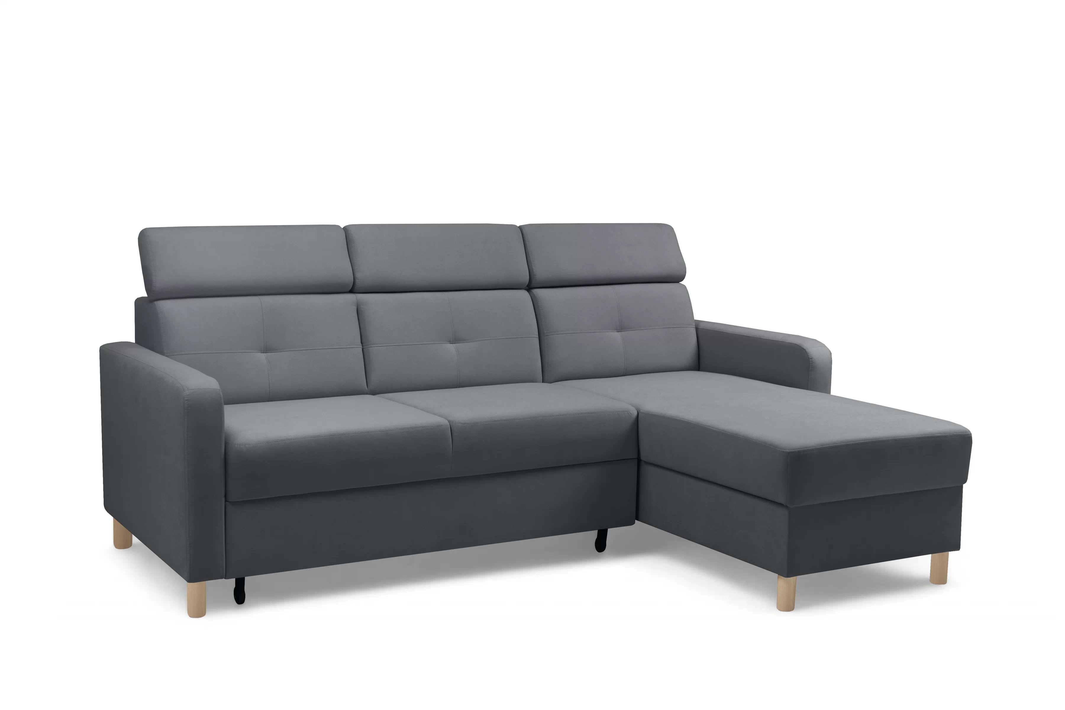 Rohová sedačka Filo s rozkladom univerzálna ľavá/pravá - sivý zamat Jasmine 96 Rohová sedacia súprava Filo s funkciou spánku uniwersalny Ľavý/Pravý - šedý velúr Jasmine 96 