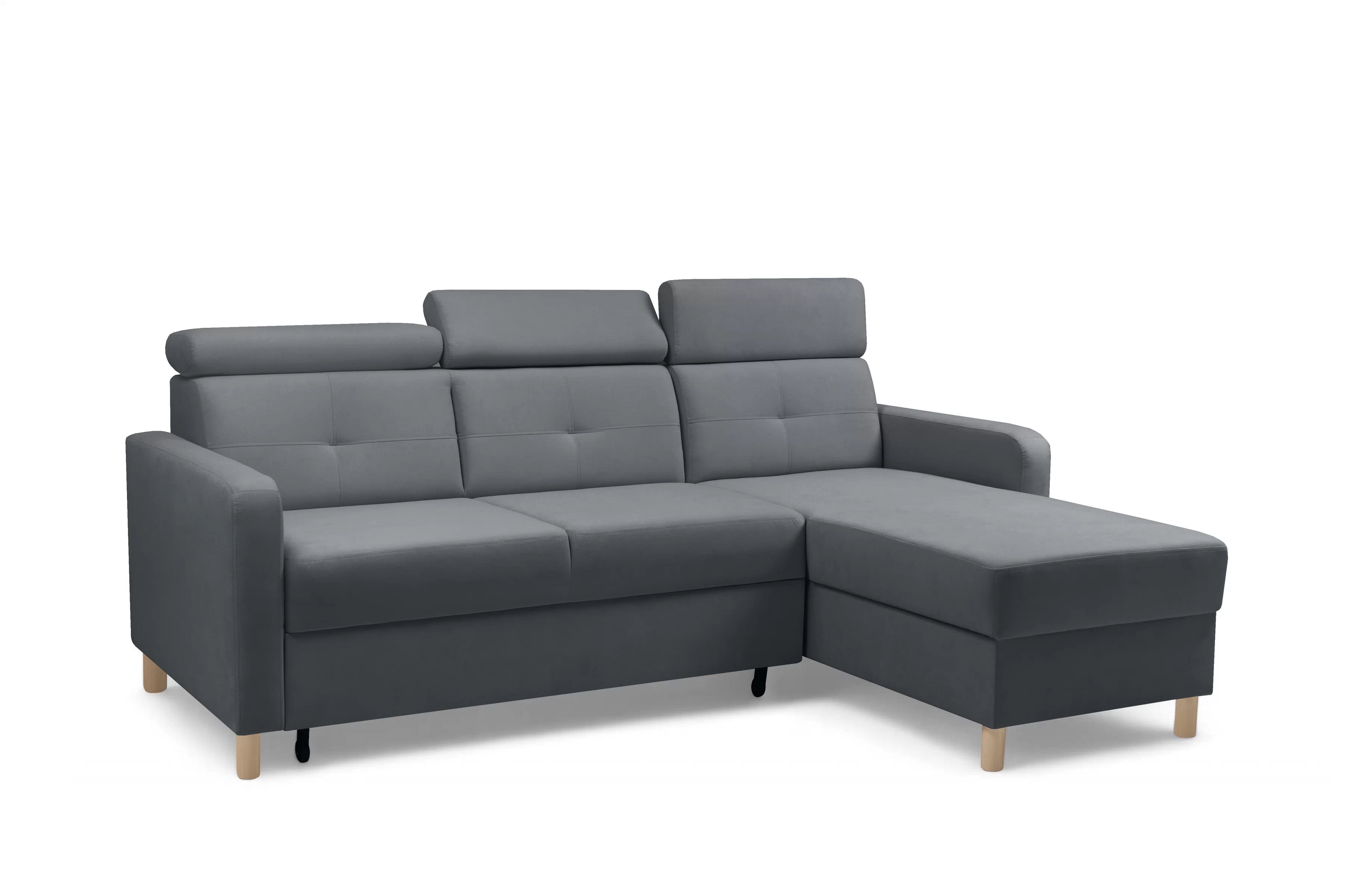 Rohová sedačka Filo s rozkladom univerzálna ľavá/pravá - sivý zamat Jasmine 96 Rohová sedacia súprava Filo s funkciou spánku uniwersalny Ľavý/Pravý - šedý velúr Jasmine 96 